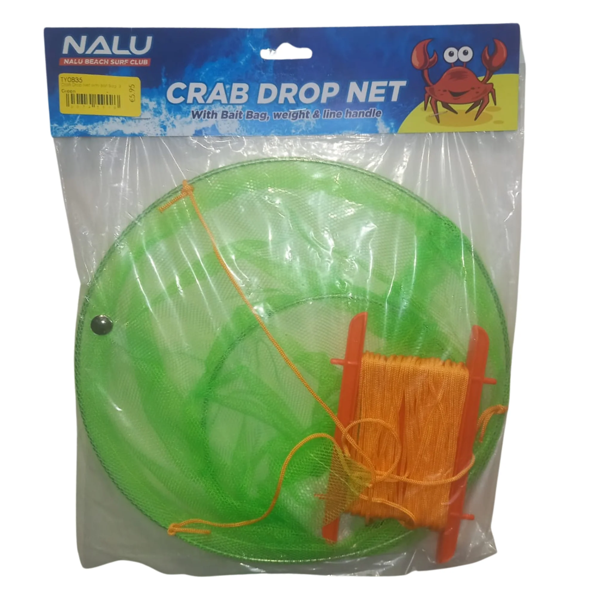 Nalu Kids Crab Drop Net with Bait Bag (Green)