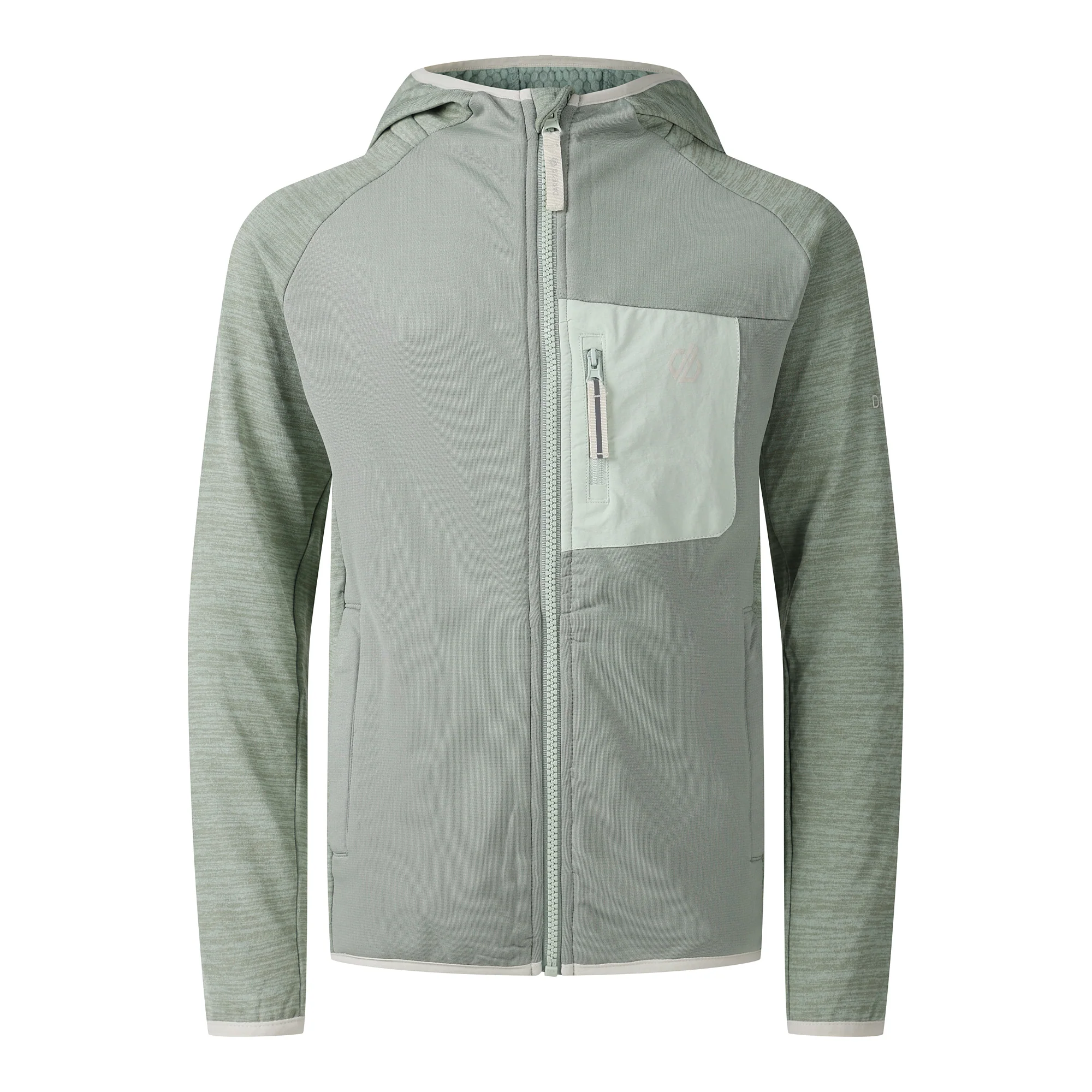 Dare 2B Kids Expedition Midlayer UPF50 Hooded Full Zip Fleece (Glacier Green) - Image 5