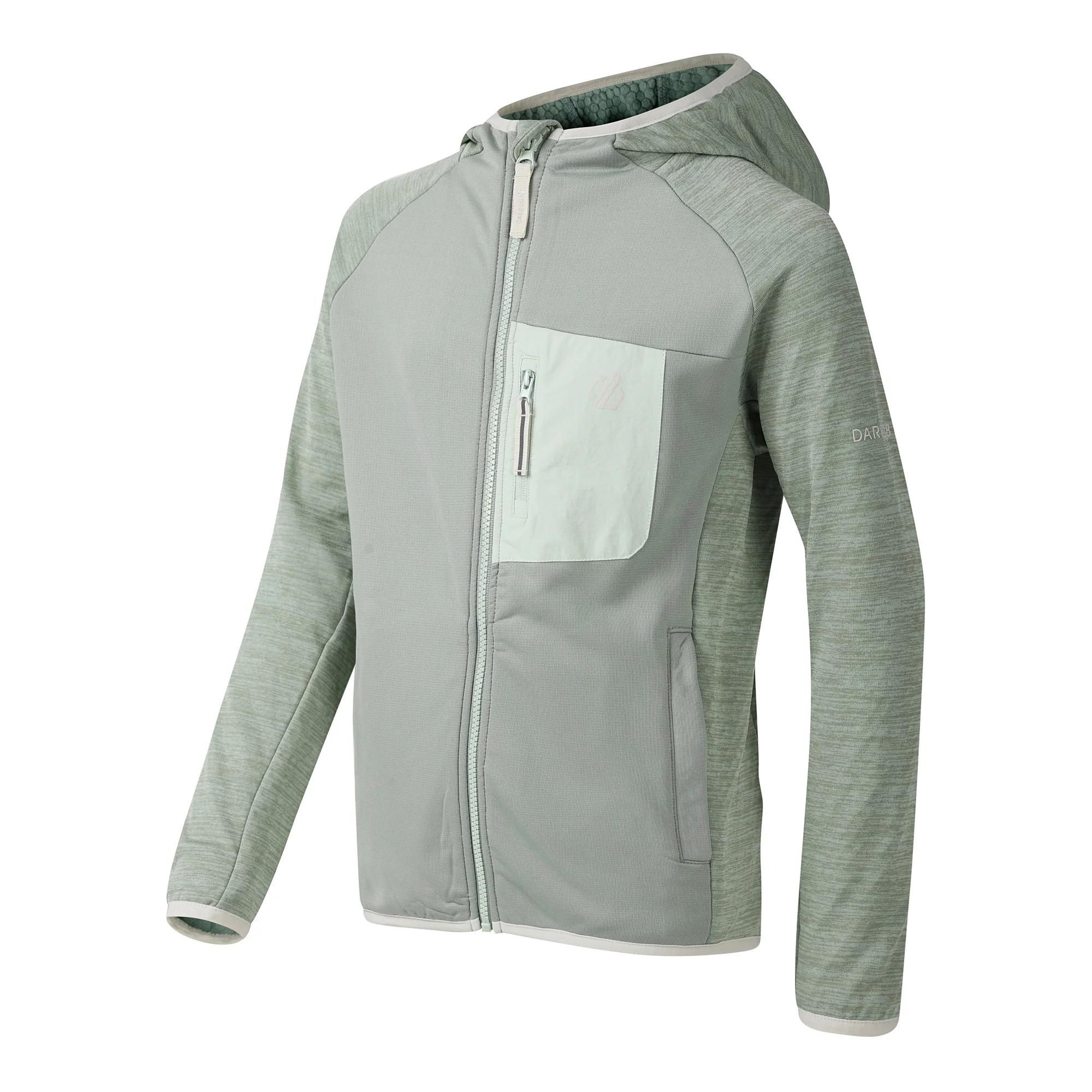 Dare 2B Kids Expedition Midlayer UPF50 Hooded Full Zip Fleece (Glacier Green) - Image 6
