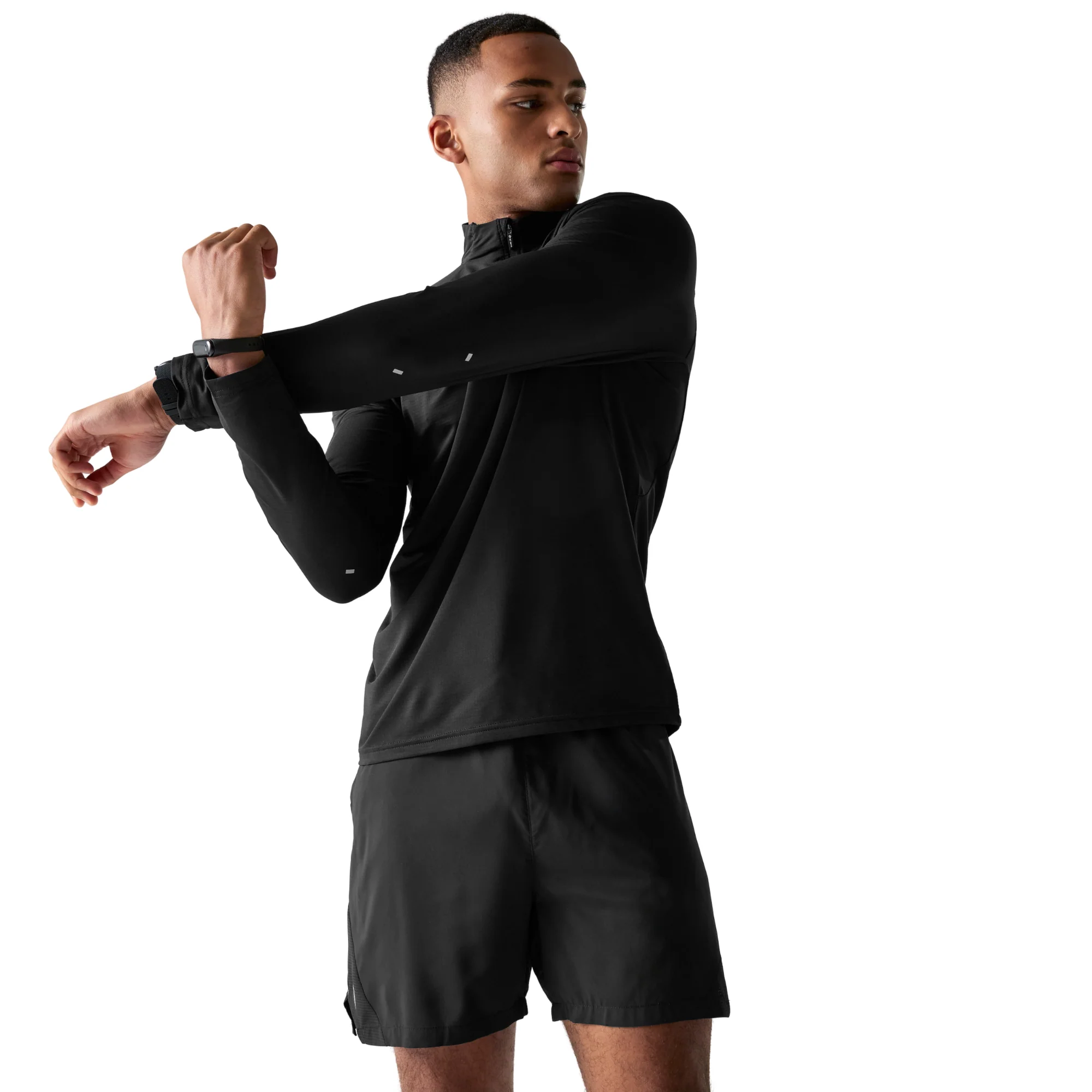 Dare 2B Men's Power Up IV Jersey UPF50 Quarter Zip Fleece Top (Black) - Image 2