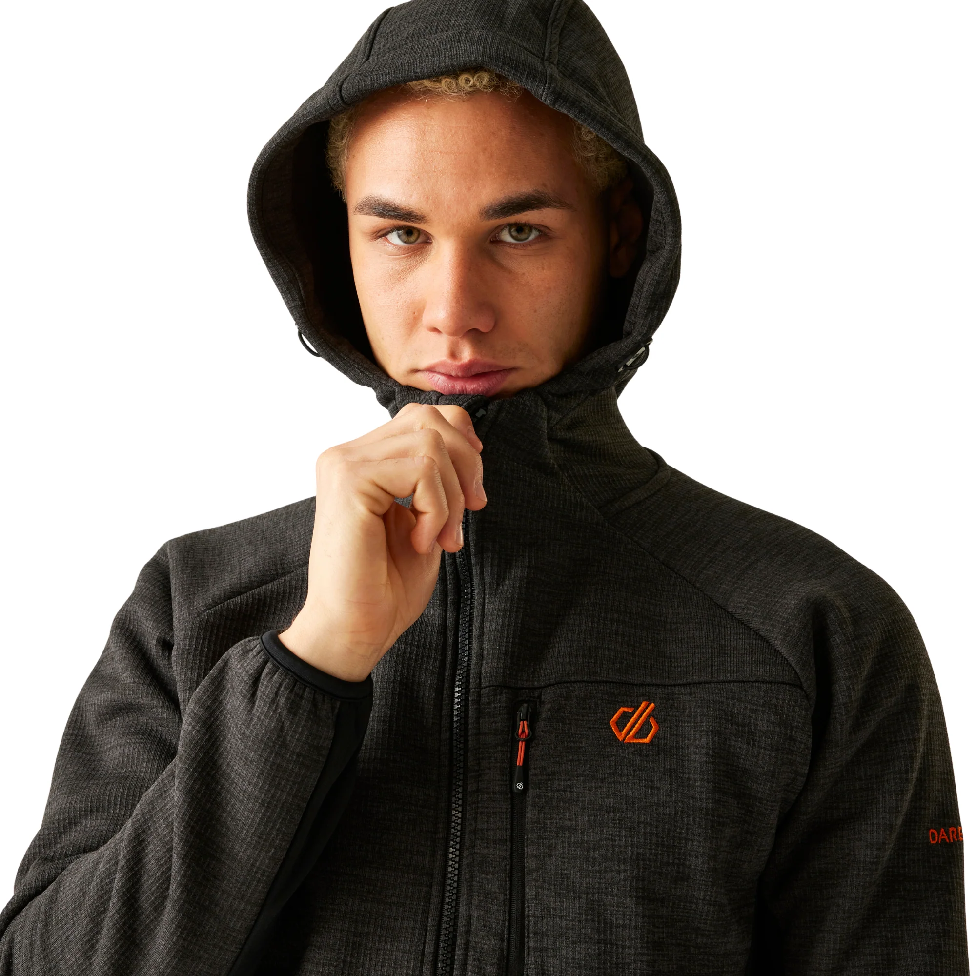Dare 2B Men's Torrek Pro Hooded Midlayer Full Zip Fleece (Black) - Image 2