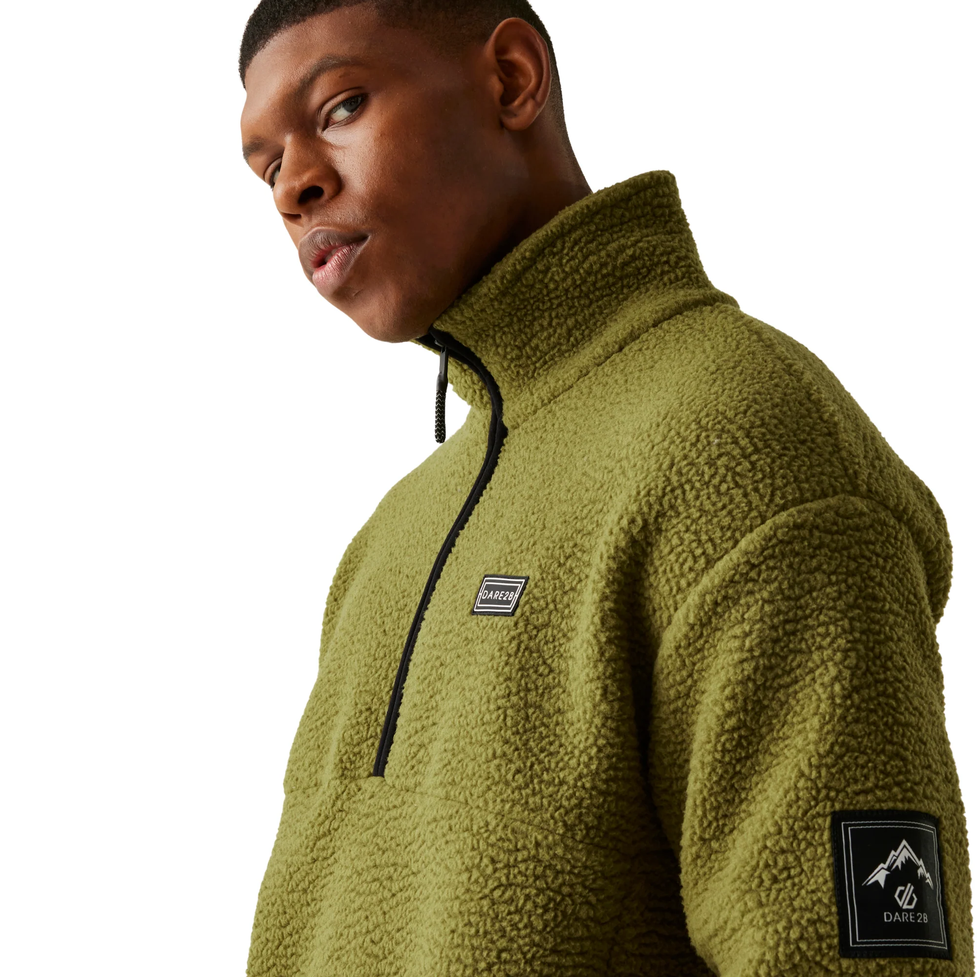 Dare 2B Men's Twin Tip Half Zip Fleece Top (Olive Green) - Image 5