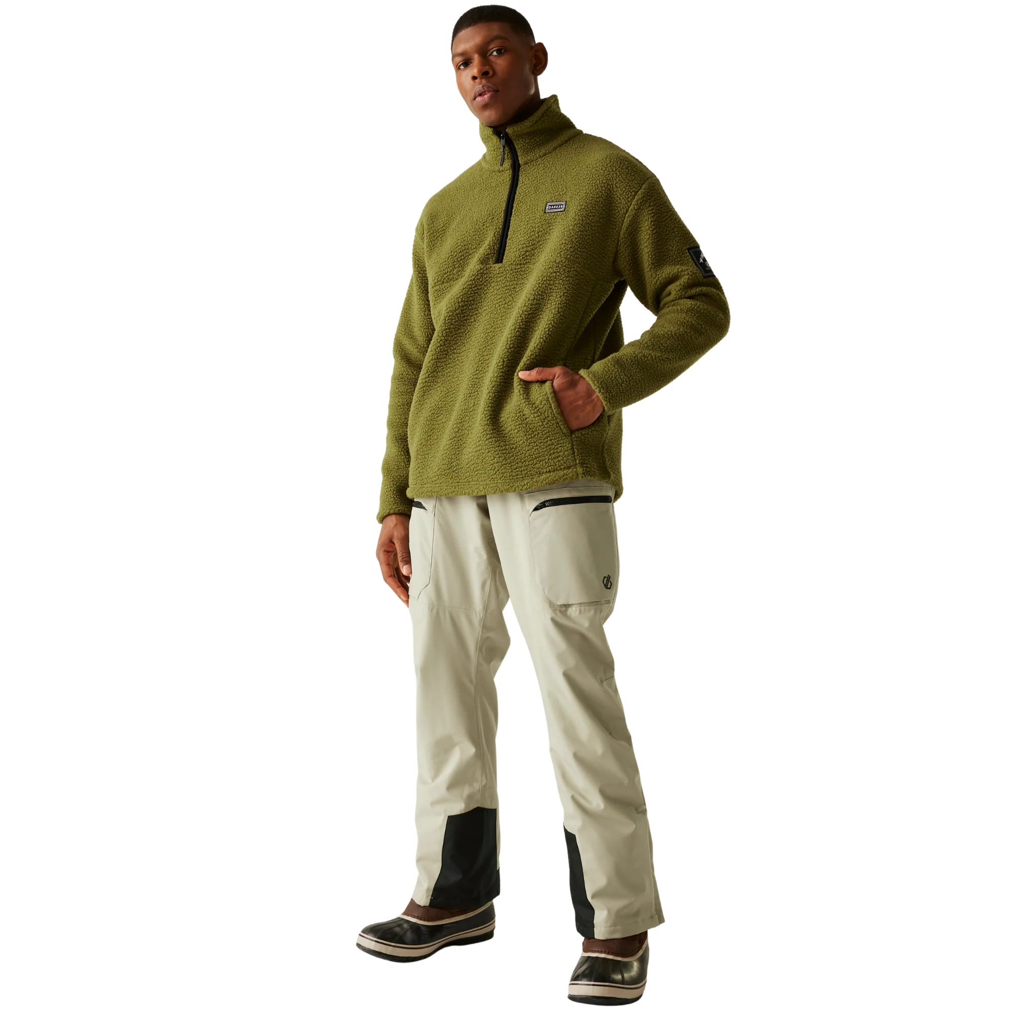 Dare 2B Men's Twin Tip Half Zip Fleece Top (Olive Green) - Image 6