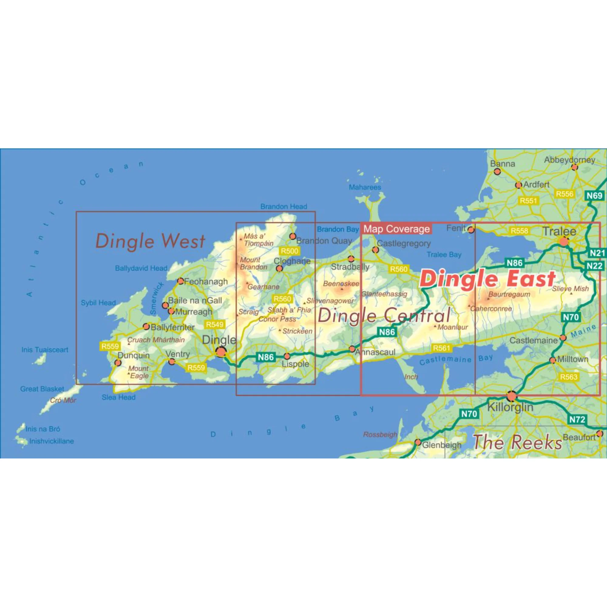 EastWest Mapping Dingle East ~ Slieve Mish Laminated Waterproof Map (1:25,000) - Image 2