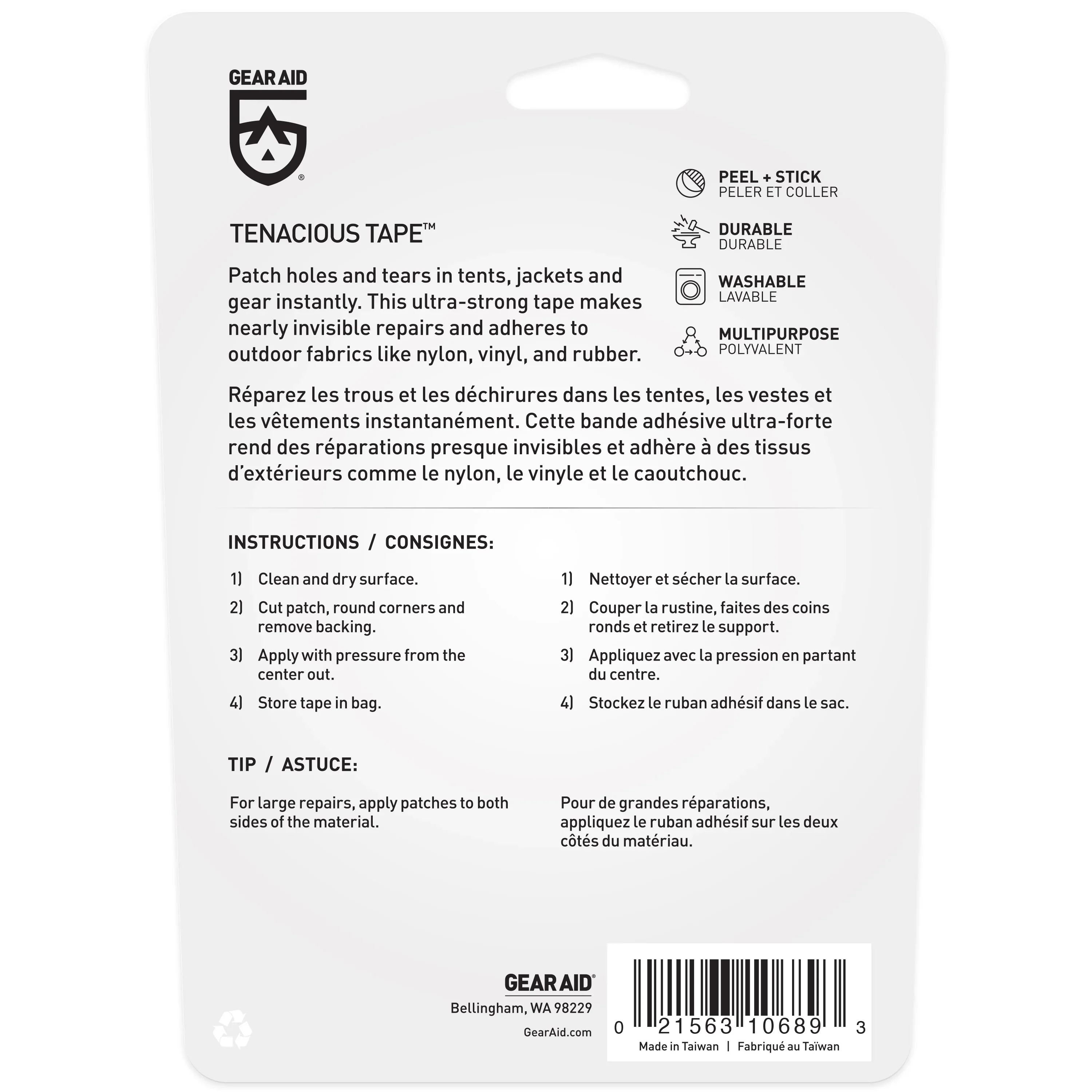 Gear Aid Tenacious Tape Repair Tape - 70D Nylon (Black) - Image 3