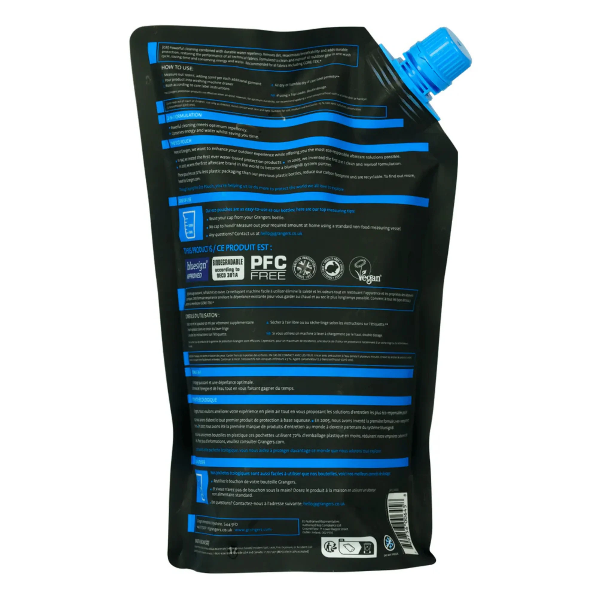 Grangers 2 in 1 Clothing Wash & Repel Eco Pouch (1L) - Image 2