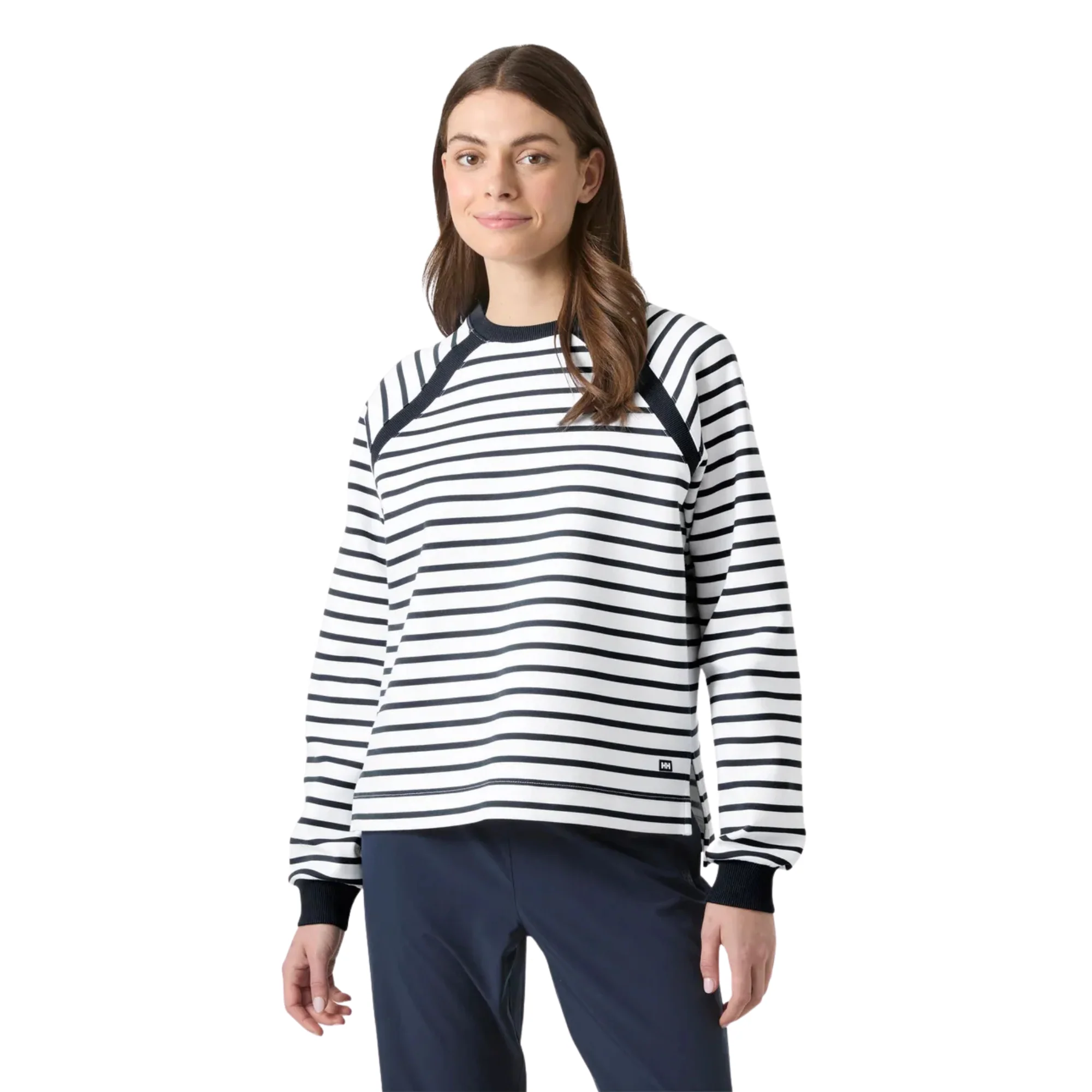 Helly Hansen Women's Capri Sweatshirt (White Navy Stripe)