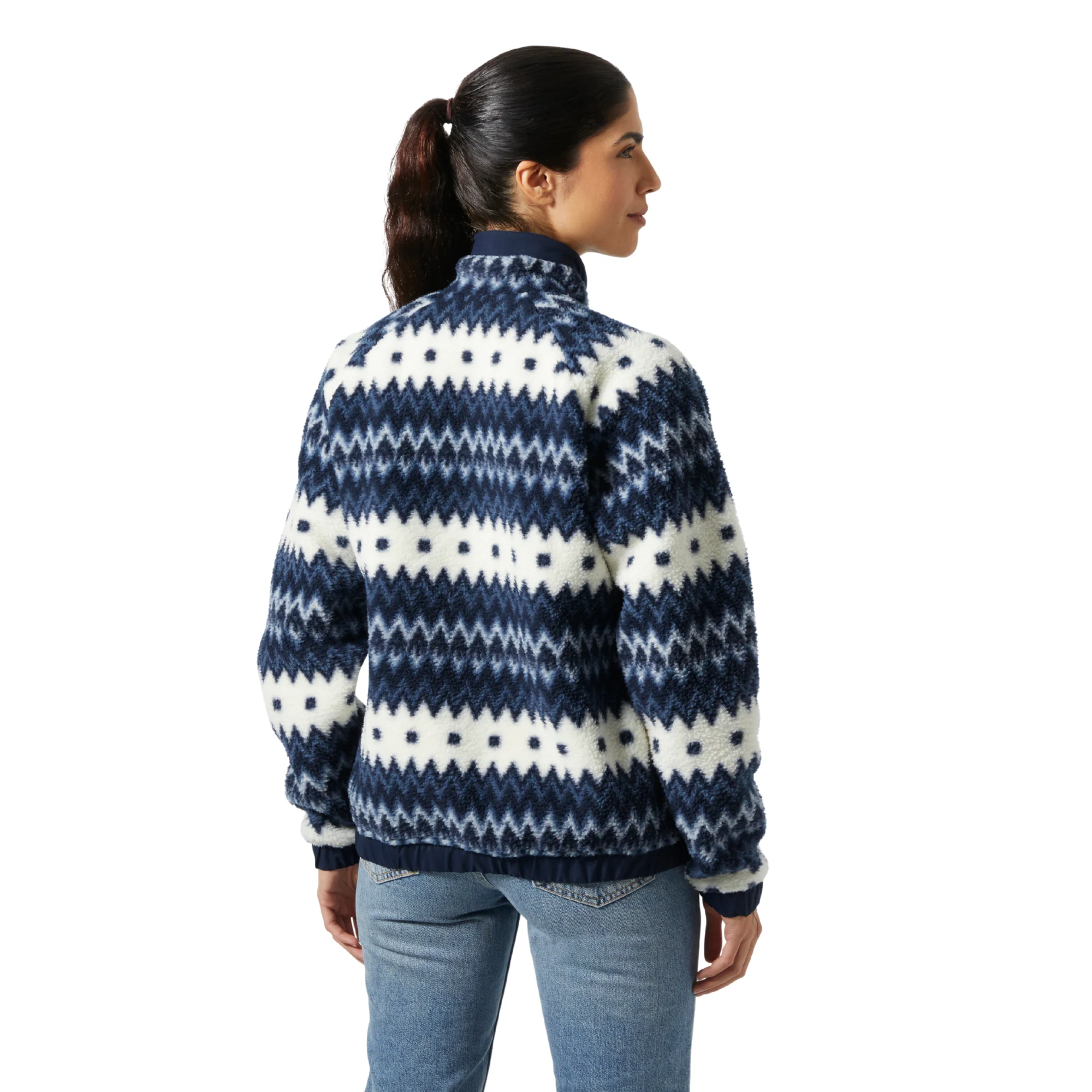 Helly Hansen Women's Imperial Printed Pile Full Snap Fleece (Navy Nordic AOP) - Image 2