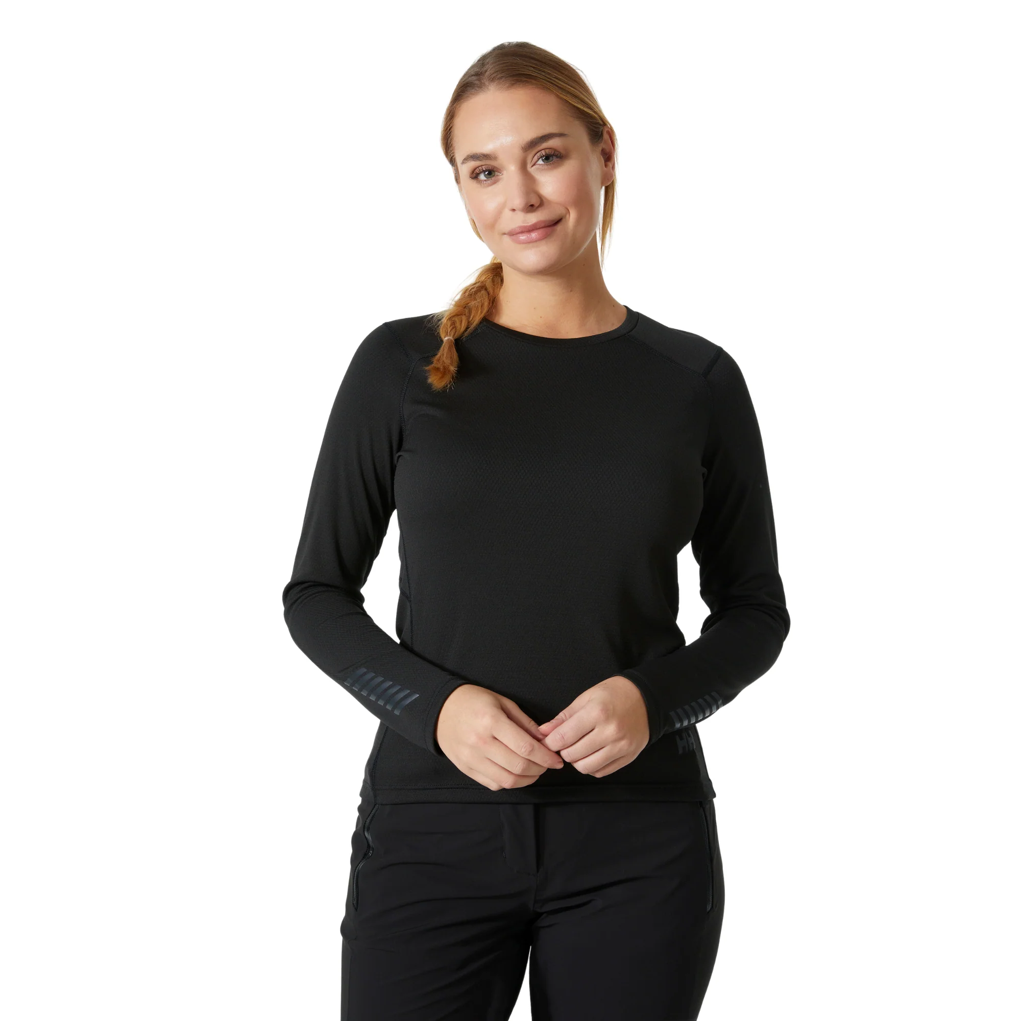 Helly Hansen Women's Lifa Active Crew Neck Long Sleeve Base Layer Top (Black)