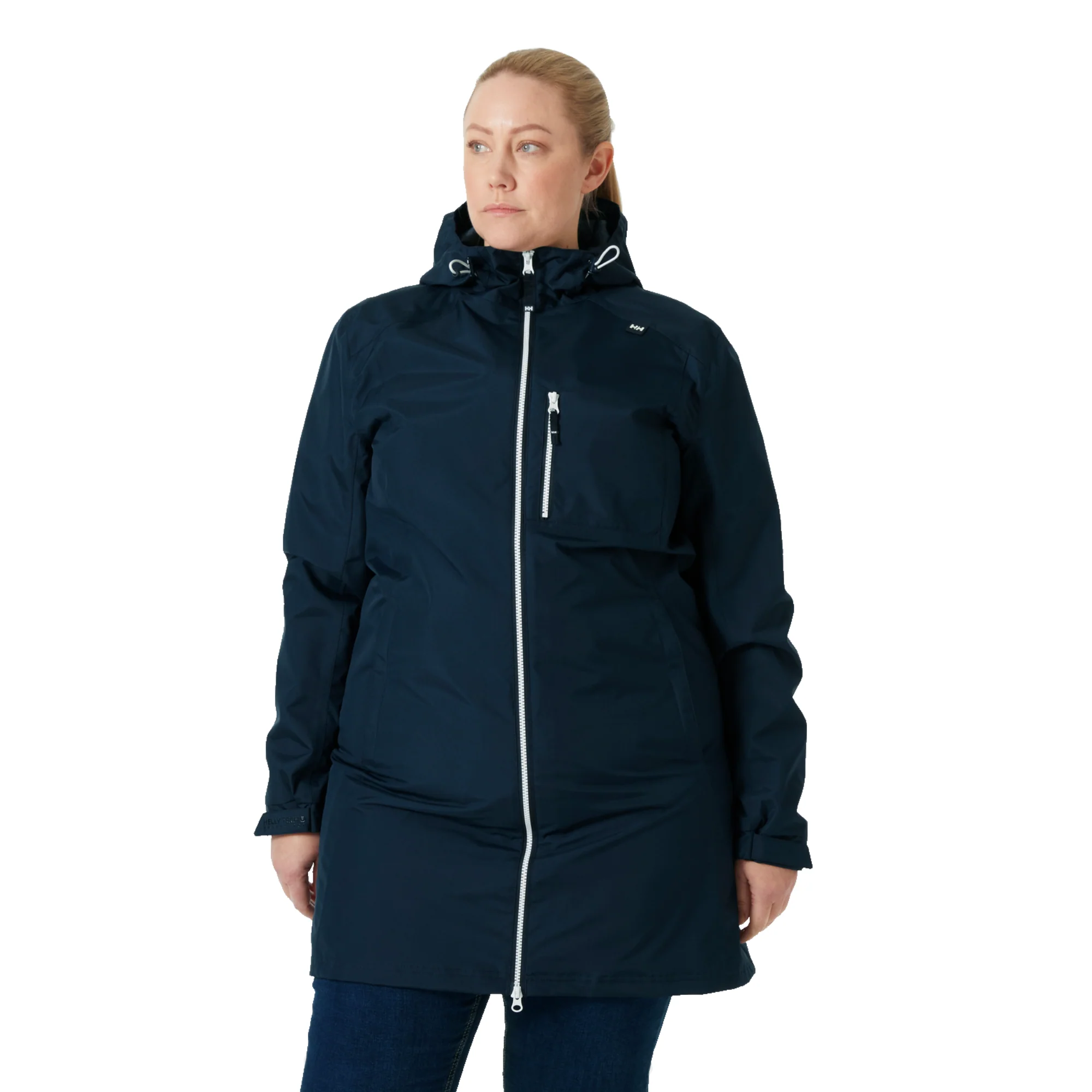 Helly Hansen Women's Long Belfast 2L HT Waterproof Coat (Navy) - Image 2