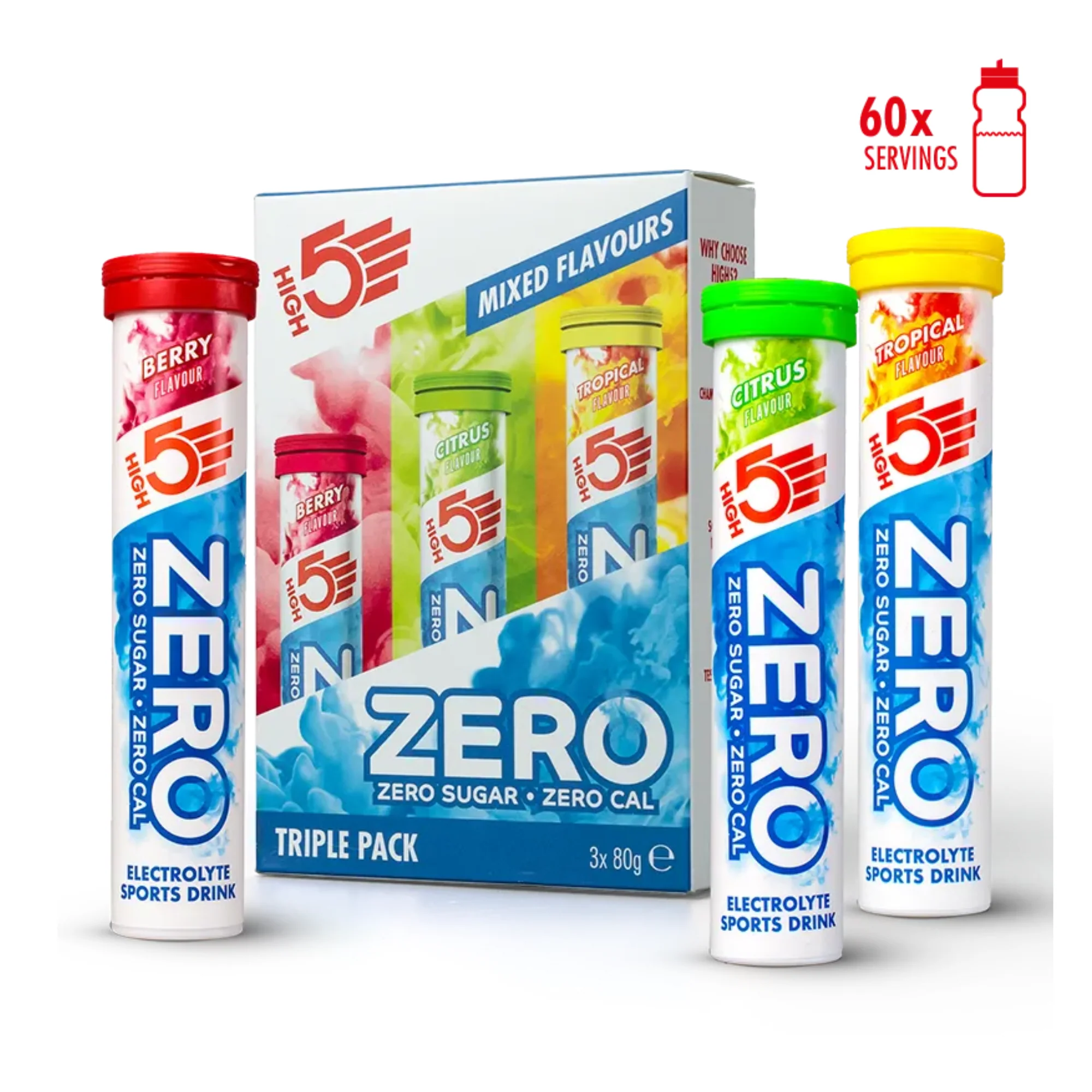 High 5 Zero Electrolyte Drink Triple Pack (Berry/Citrus/Tropical)