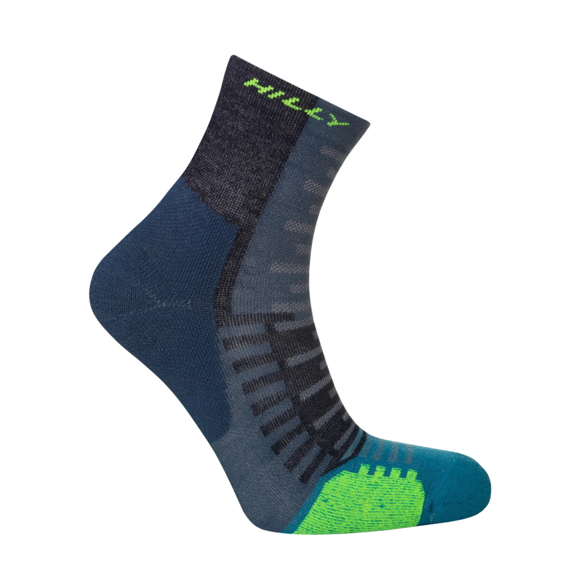 Hilly Unisex Active Running Anklet Socks (Denim/Teal) - Image 2
