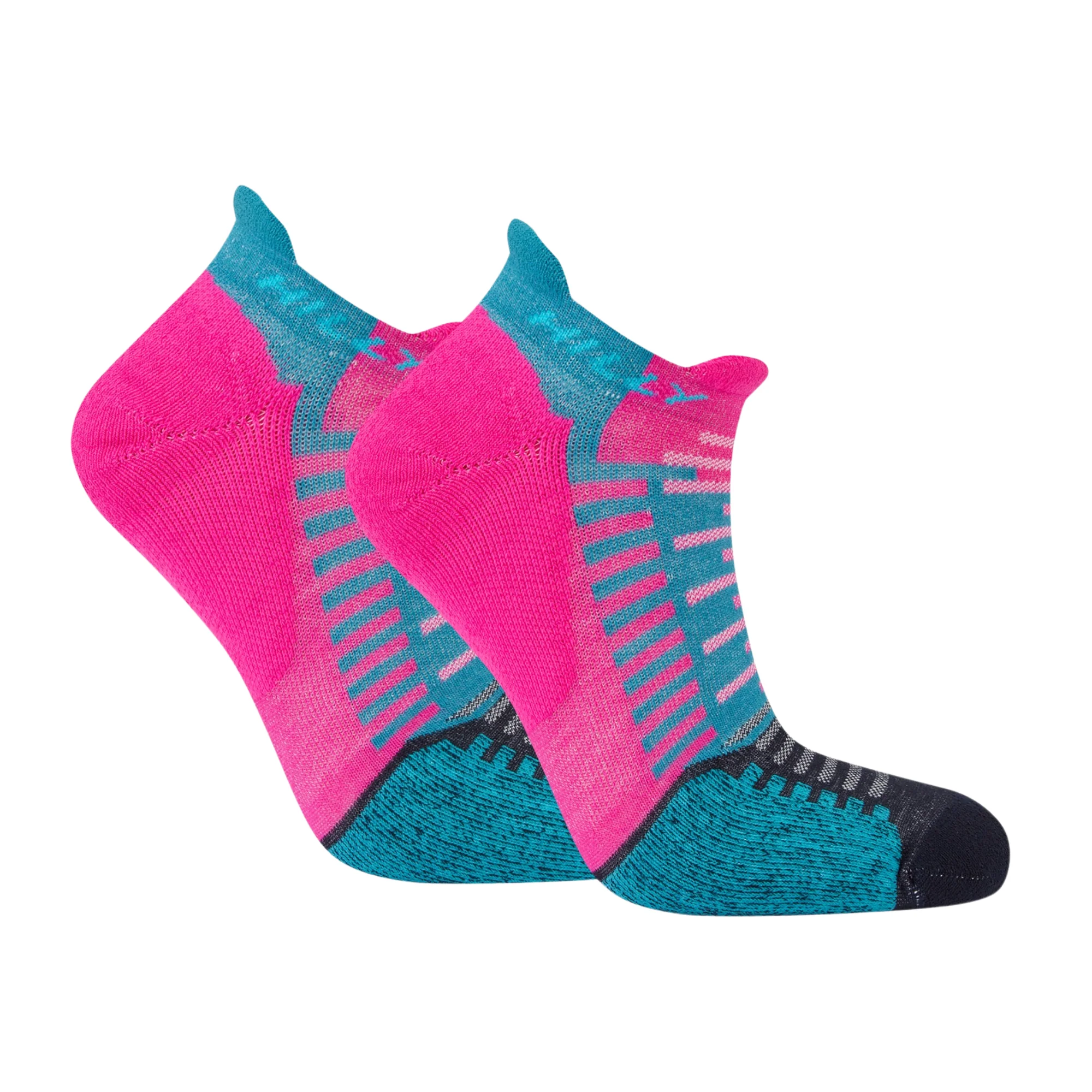 Hilly Unisex Active Running Socklets (Fluo Pink/Teal) - Image 4