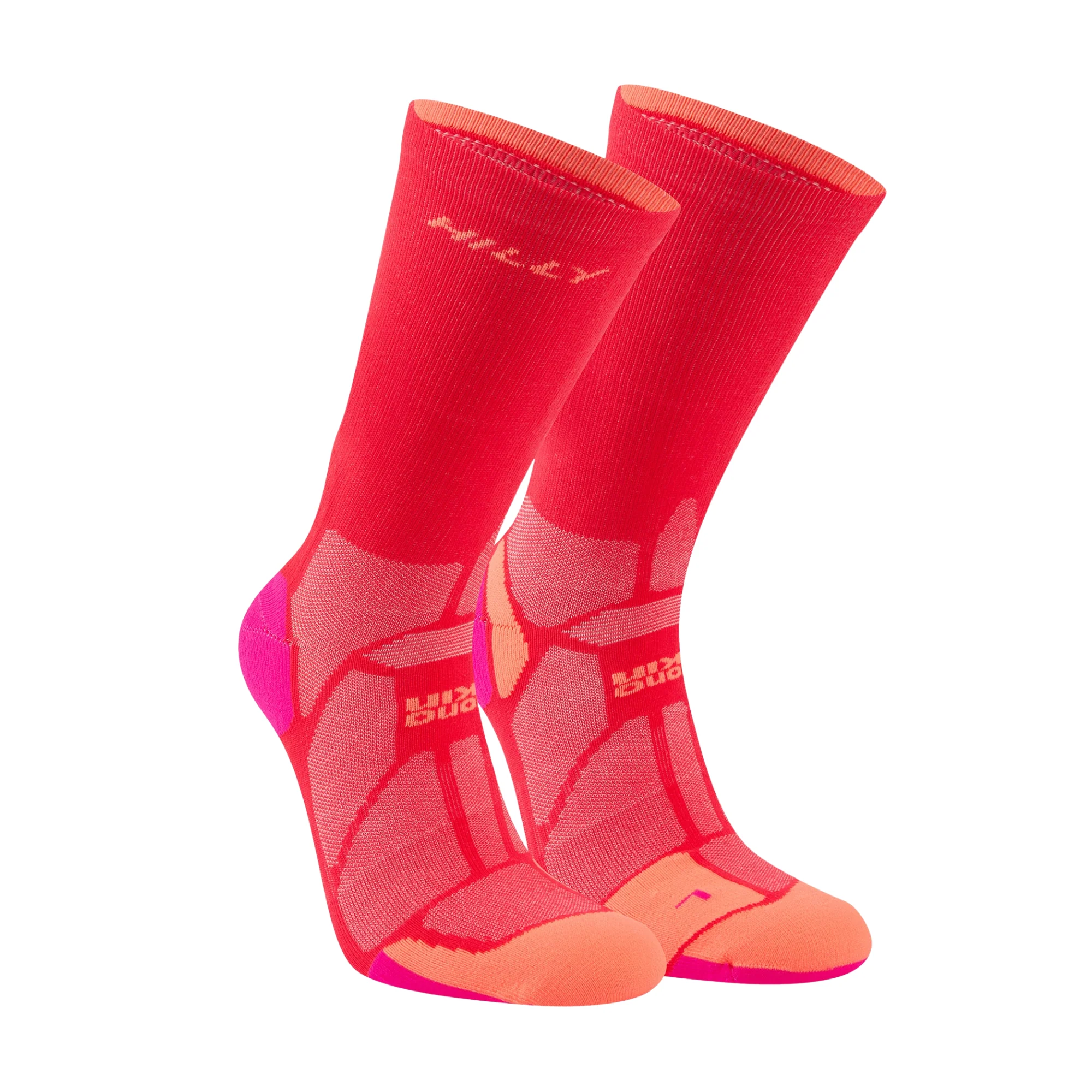 Hilly Unisex Marathon Fresh Crew Length Running Socks (Hot Pink/Neon Candy) - Image 5