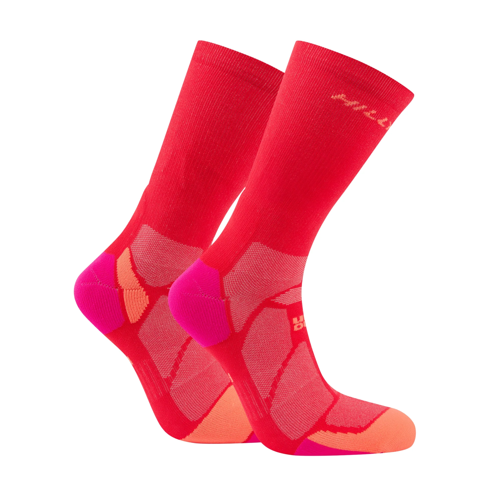 Hilly Unisex Marathon Fresh Crew Length Running Socks (Hot Pink/Neon Candy) - Image 6