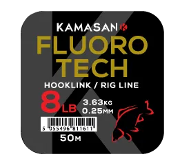 Kamasan Fluoro Tech Hooklink Line (50m/0.19mm/5lbs)(Clear) - Image 2