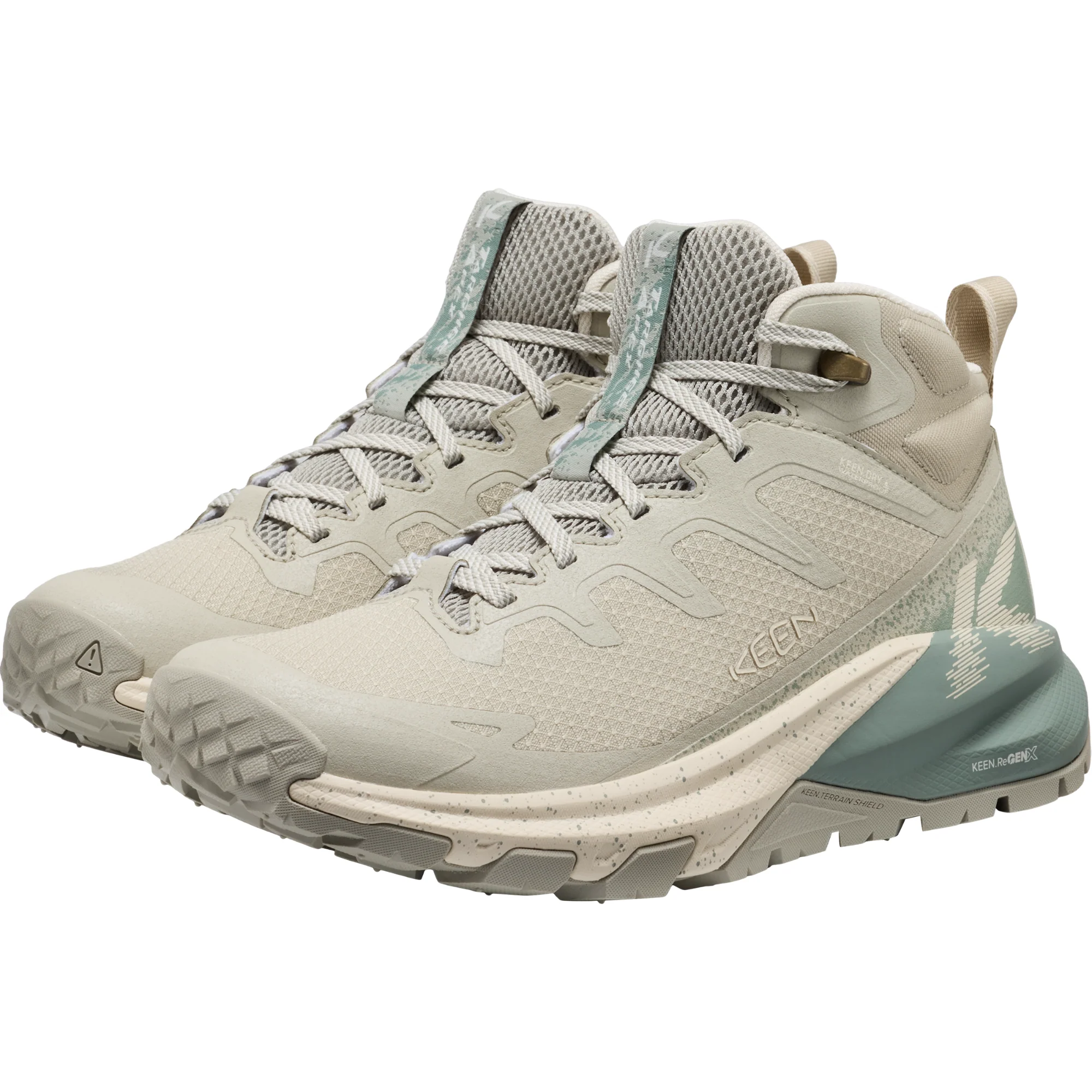 Keen Women's Targhee Apex Waterproof Mid Trail Boots (Abbey Stone/Birch) - Image 8