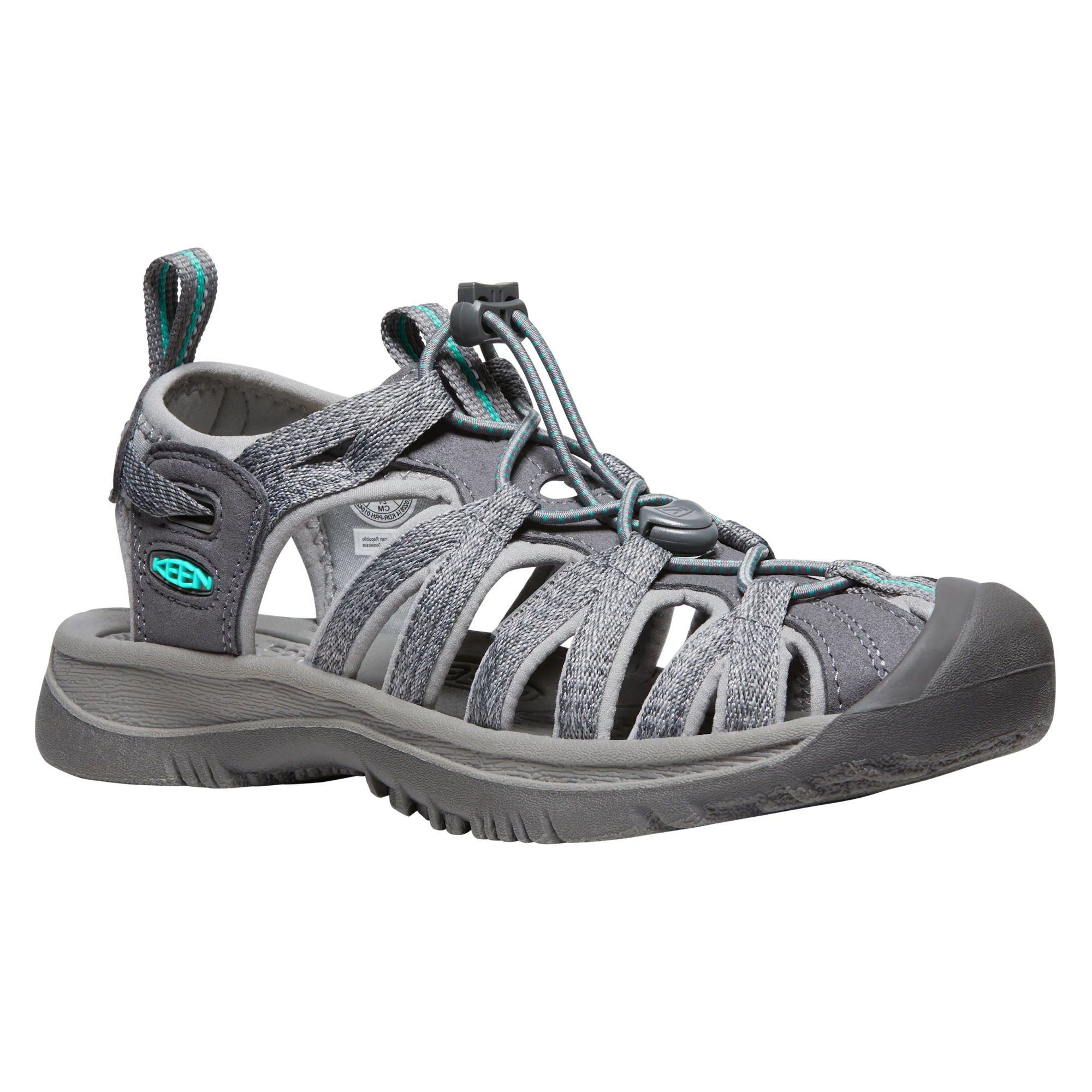 Keen Women's Whisper Closed Toe Sandals (Medium Grey/Peacock Green) - Image 5