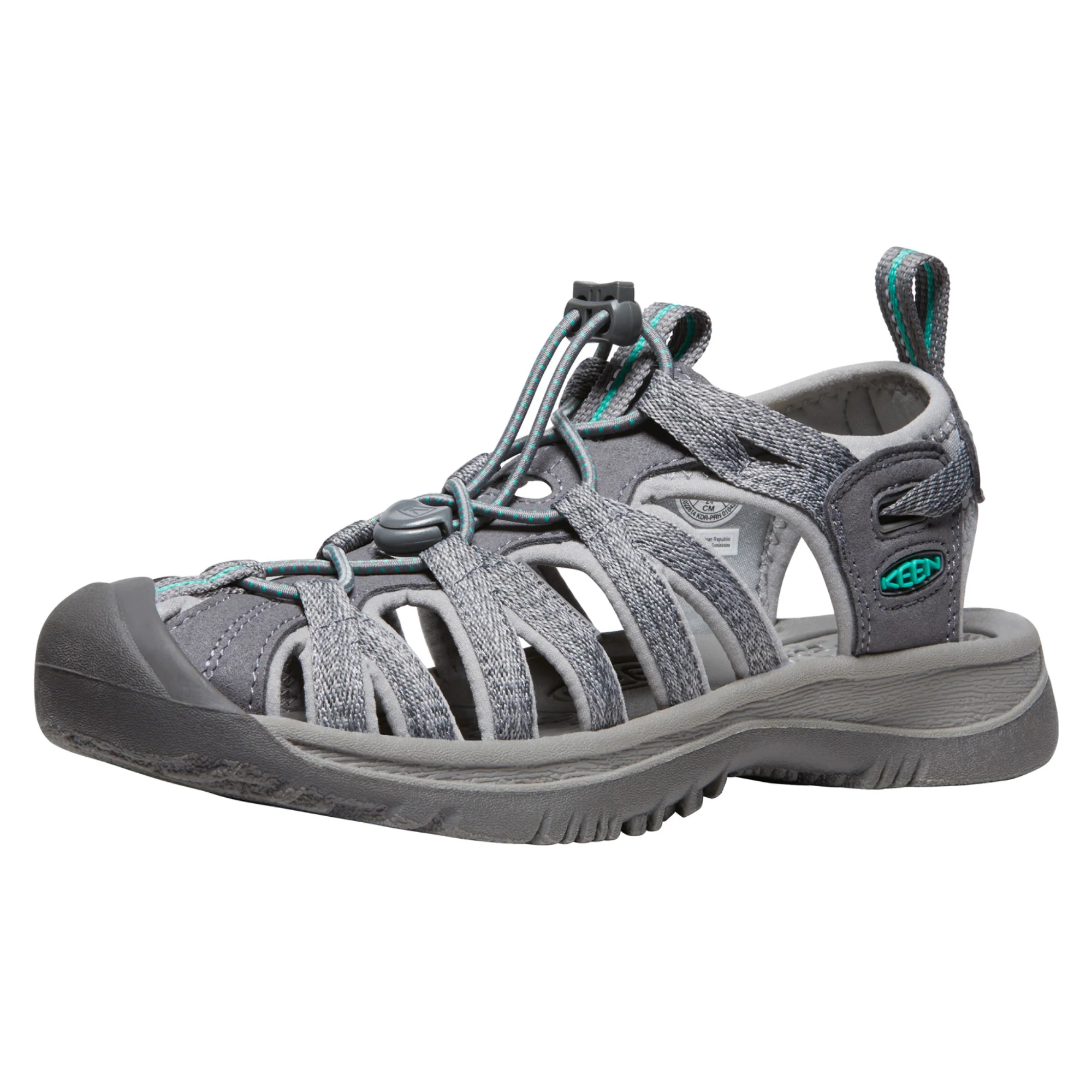 Keen Women's Whisper Closed Toe Sandals (Medium Grey/Peacock Green) - Image 6