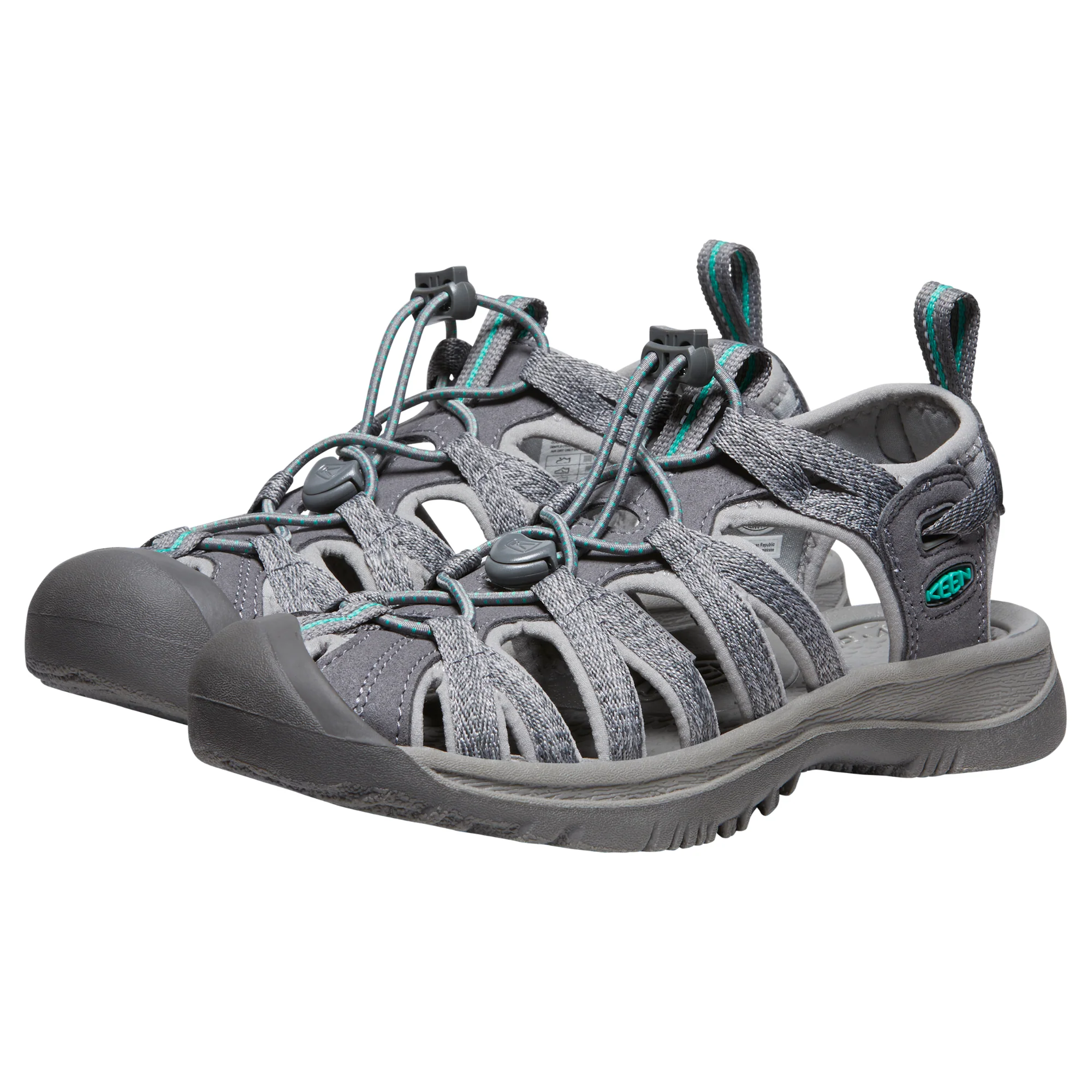 Keen Women's Whisper Closed Toe Sandals (Medium Grey/Peacock Green) - Image 7