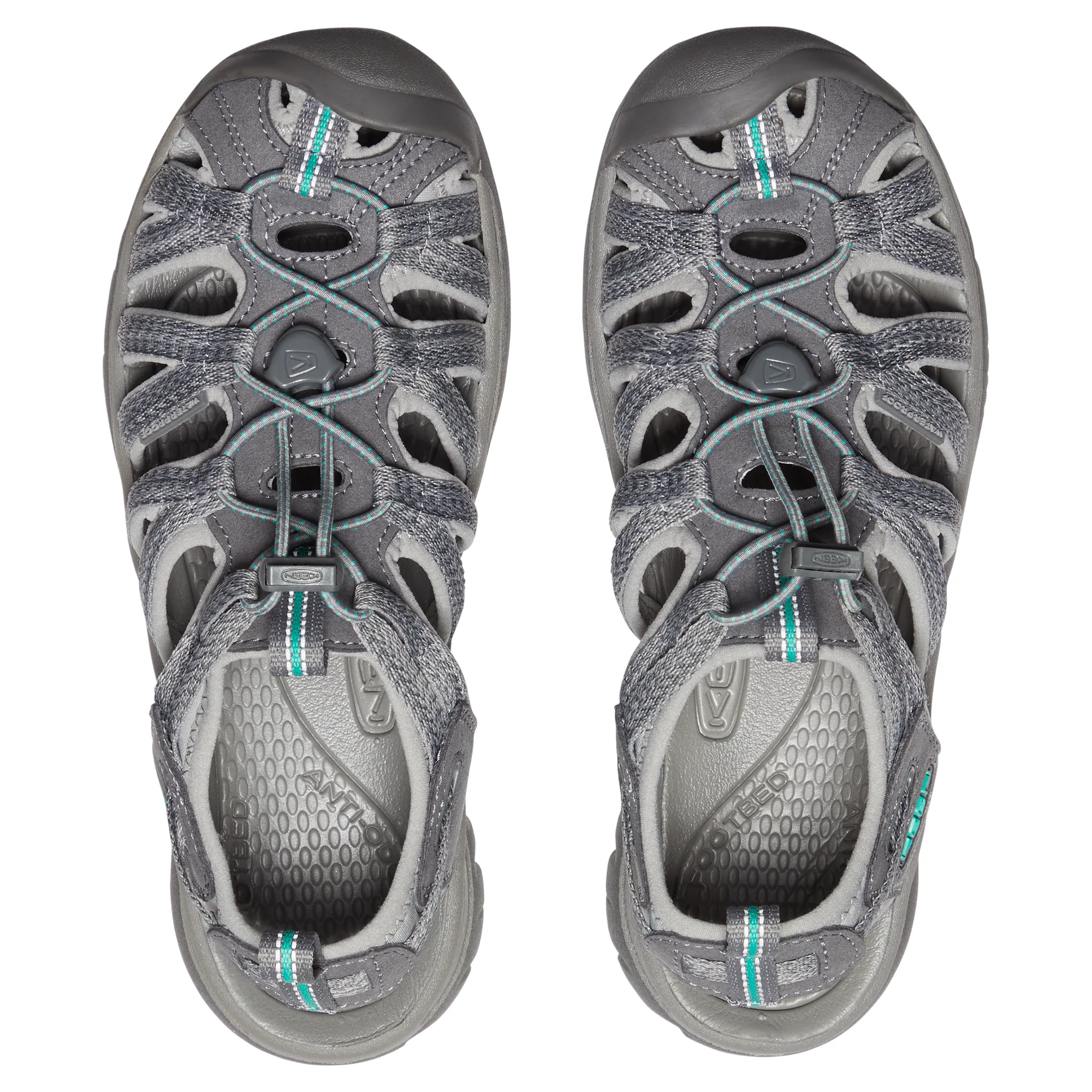 Keen Women's Whisper Closed Toe Sandals (Medium Grey/Peacock Green) - Image 8