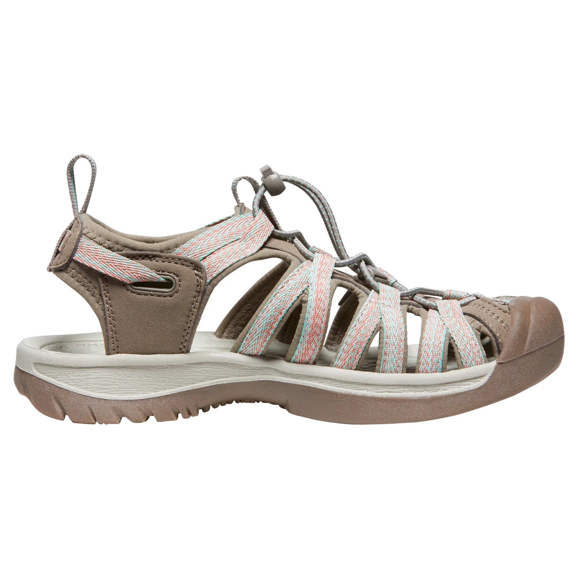 Keen Women's Whisper Closed Toe Sandals (Taupe/Coral) - Image 3
