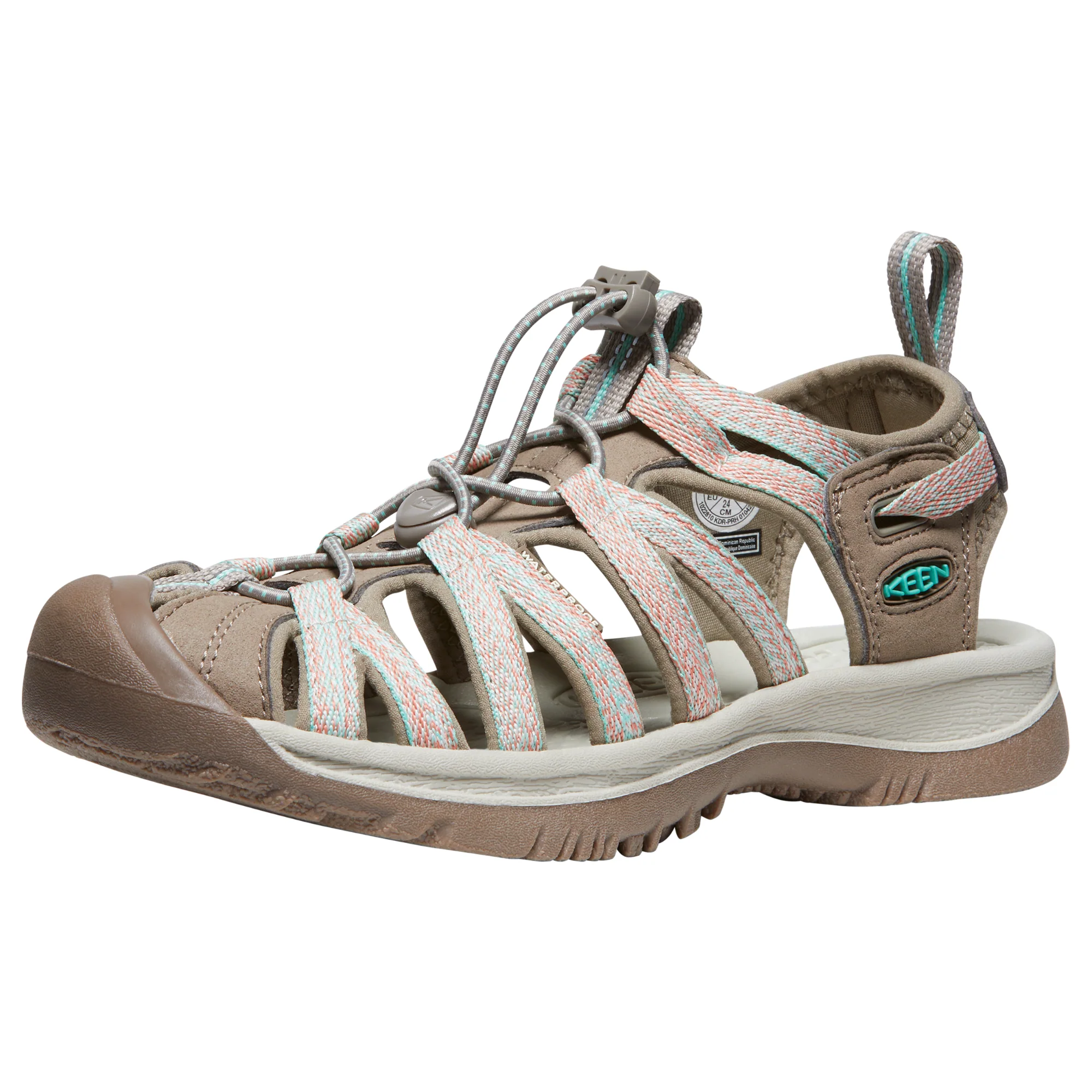 Keen Women's Whisper Closed Toe Sandals (Taupe/Coral) - Image 5