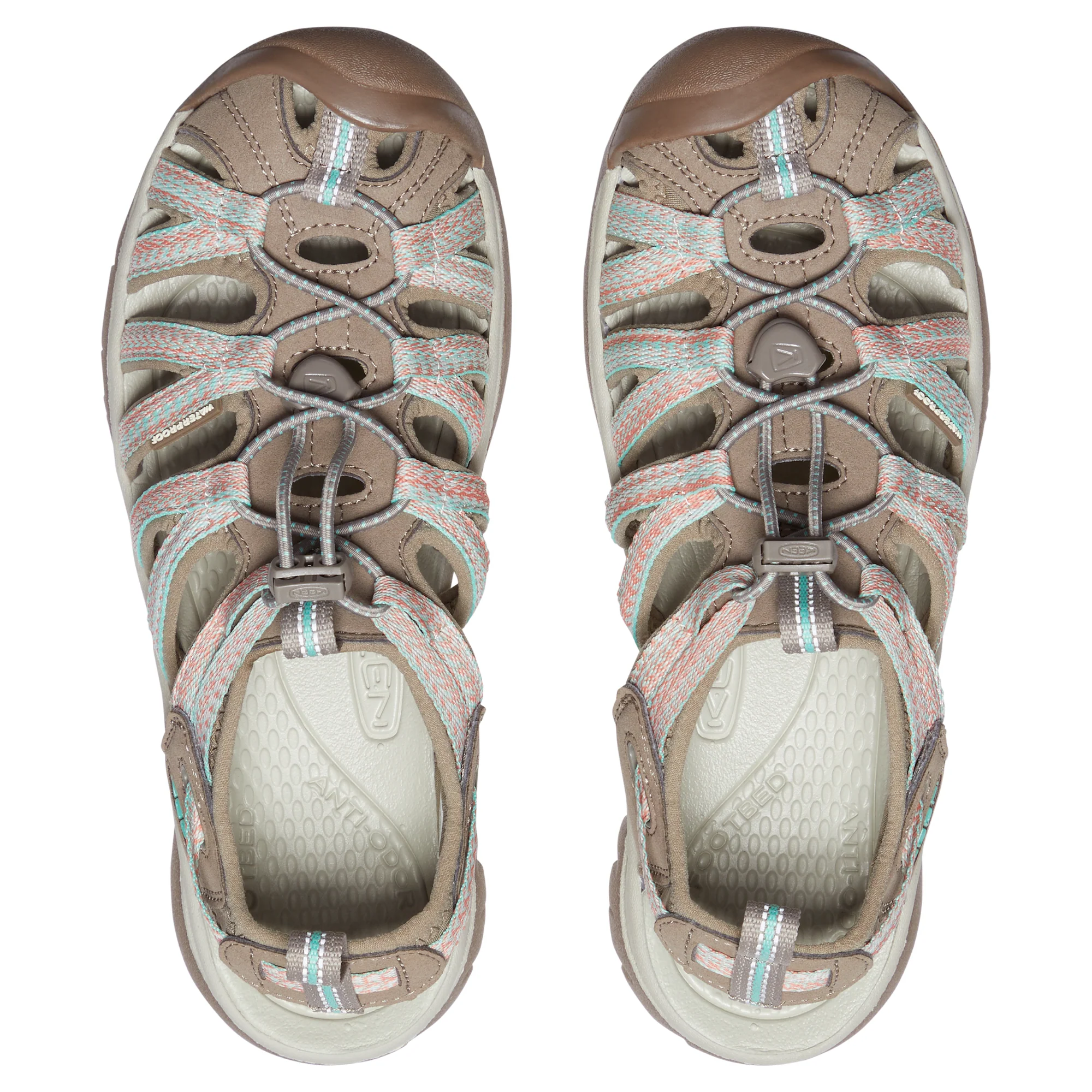 Keen Women's Whisper Closed Toe Sandals (Taupe/Coral) - Image 8
