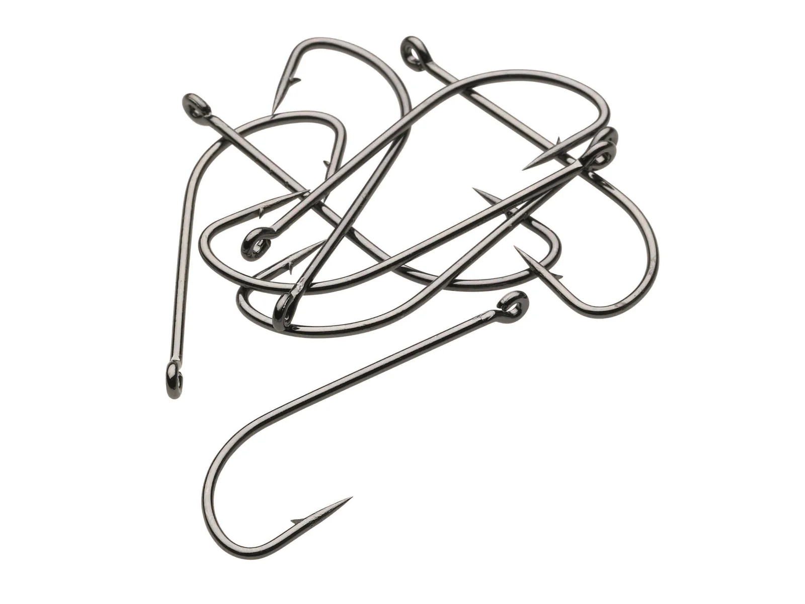 Kinetic Long Shank Single Hook (#5/0)(Black)(8 Pack)