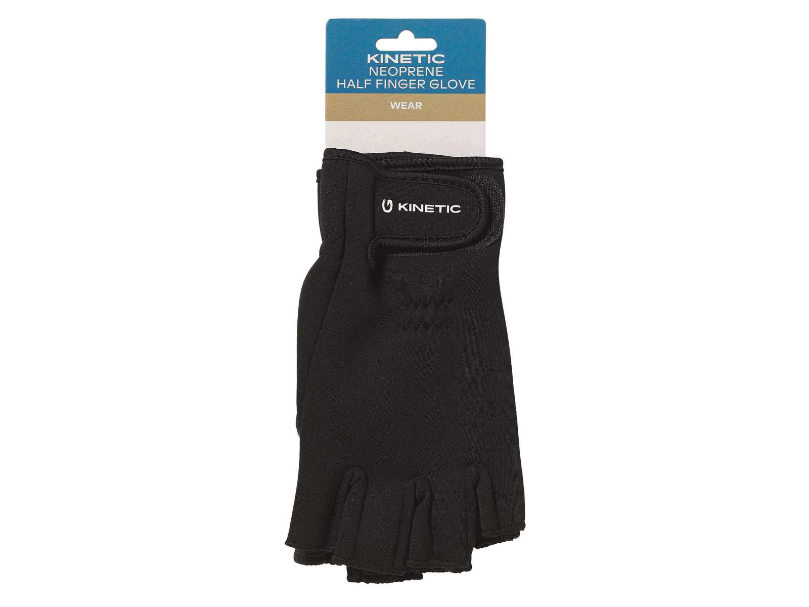 Kinetic Unisex Neoprene Half Finger Gloves (Black) - Image 3
