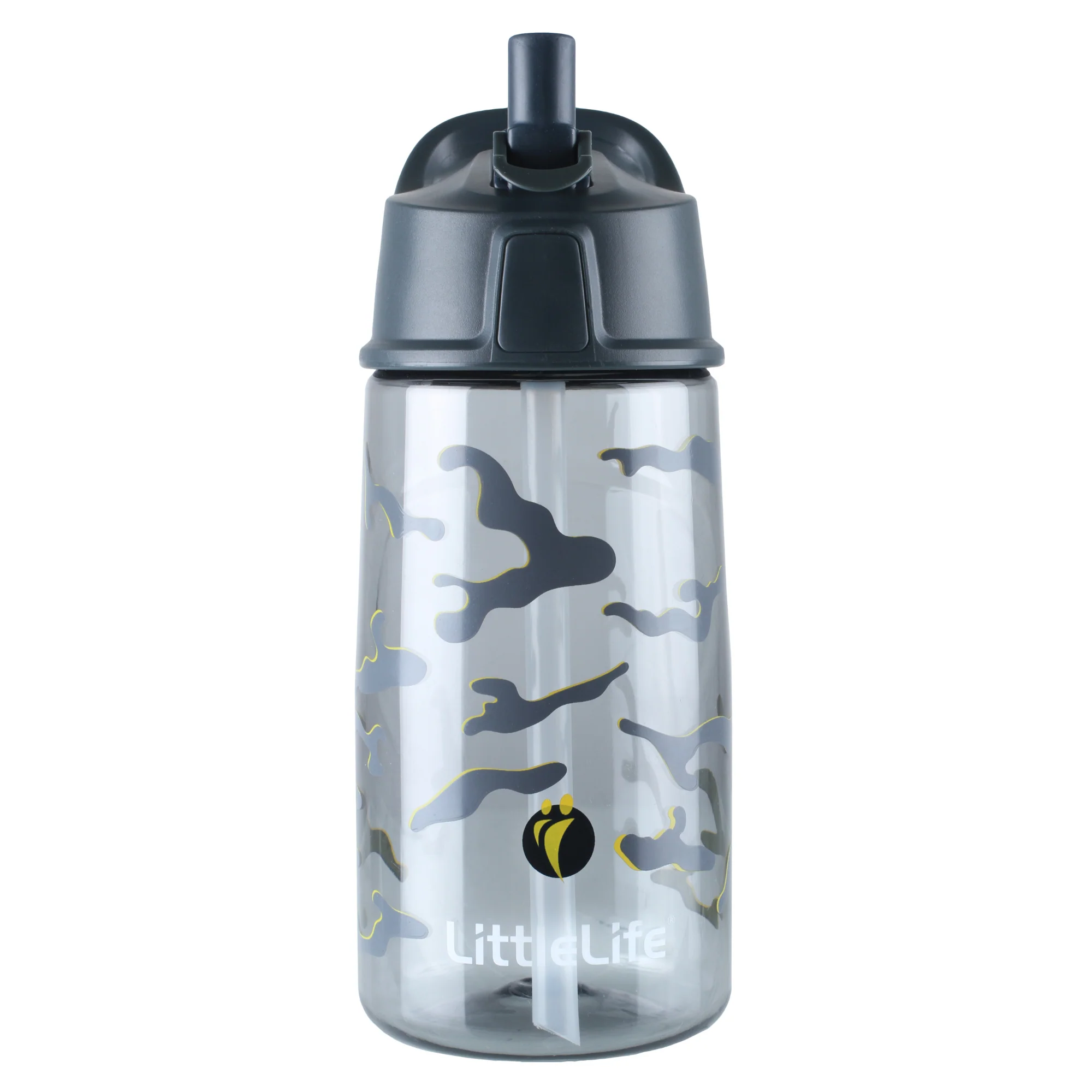 LittleLife Kids Flip-Top BPA Free 550ml Water Bottle (Camo) - Image 3