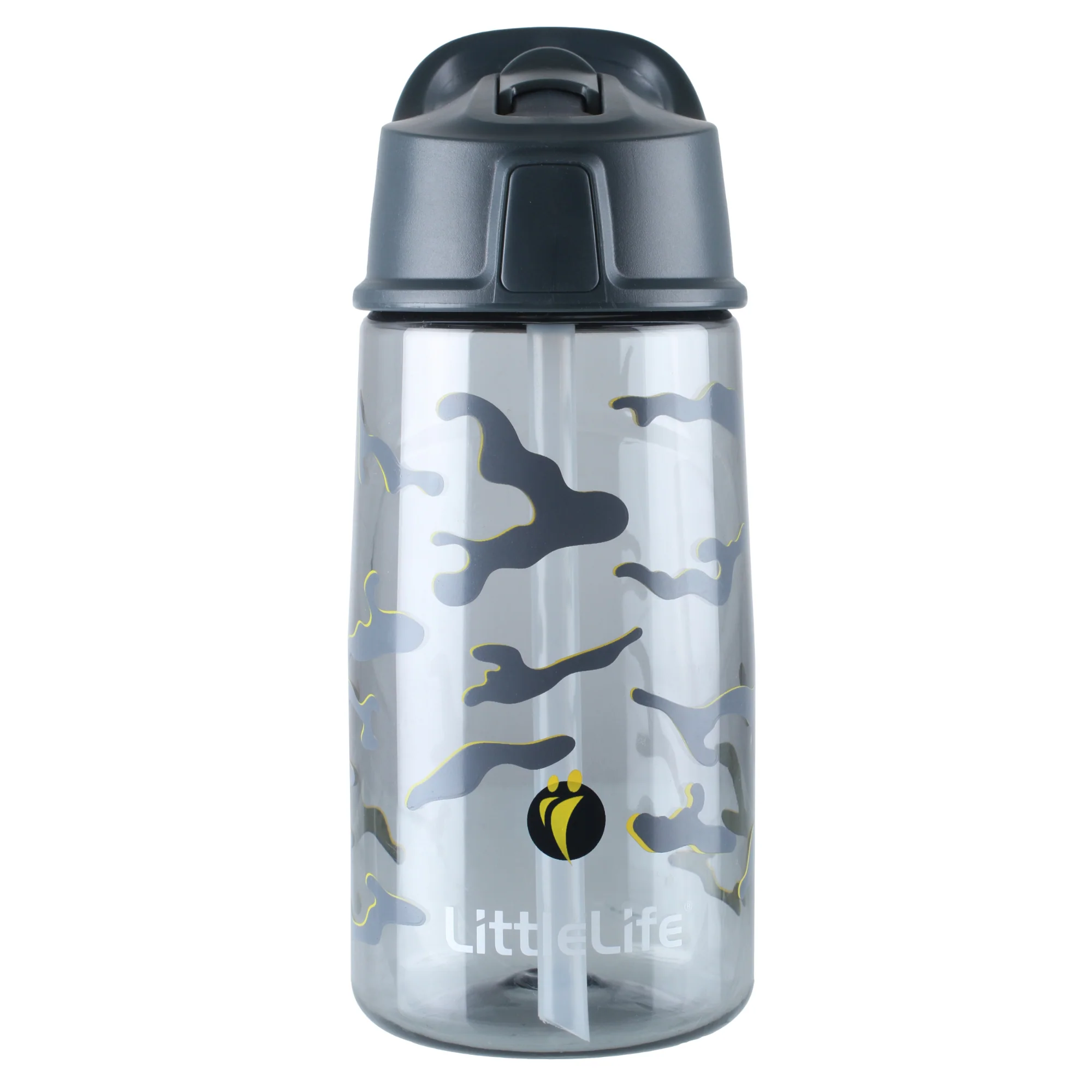LittleLife Kids Flip-Top BPA Free 550ml Water Bottle (Camo) - Image 4