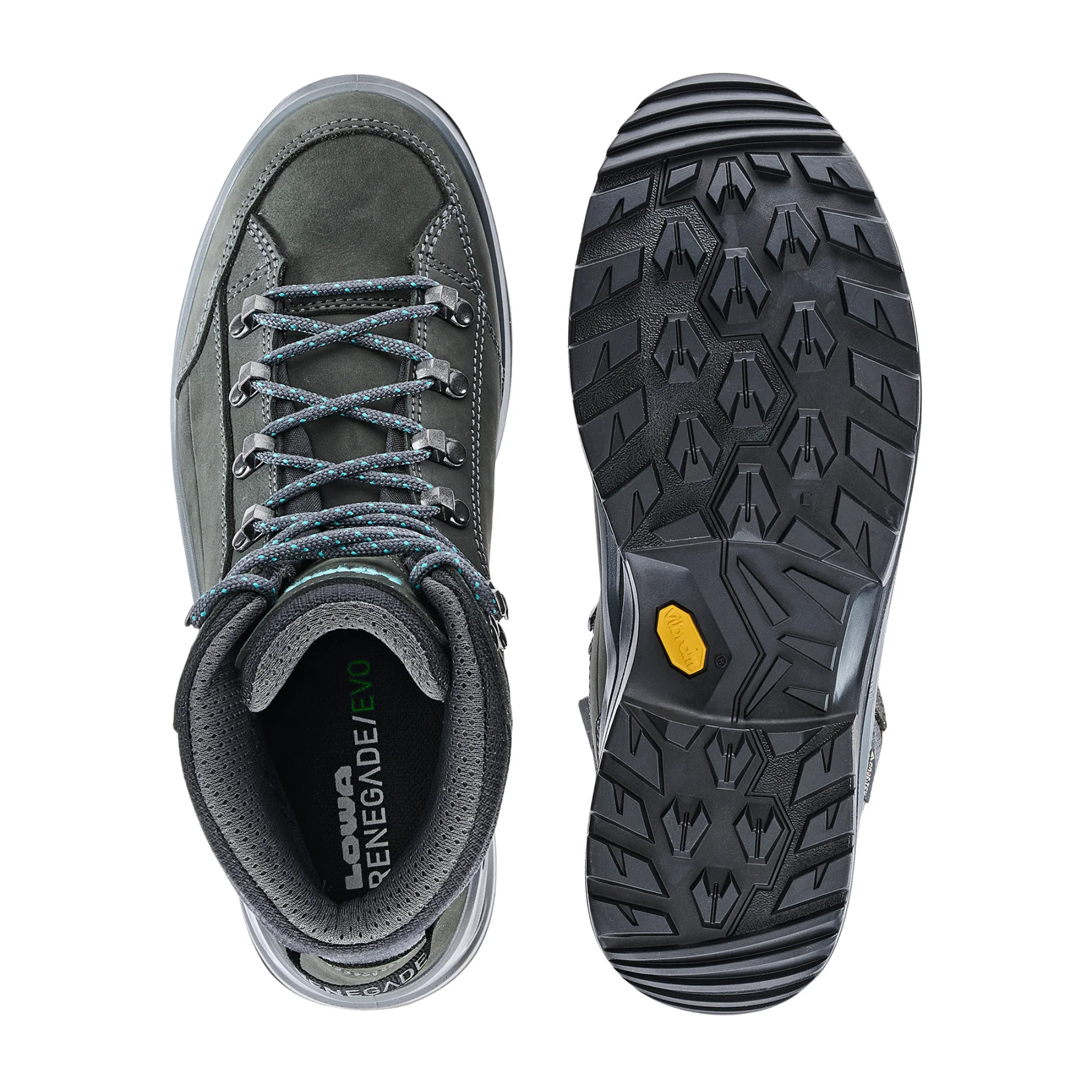 Lowa Women's Renegade Mid Evo Gore-Tex Hillwalking Boots (Asphalt/Turquoise) - Image 3