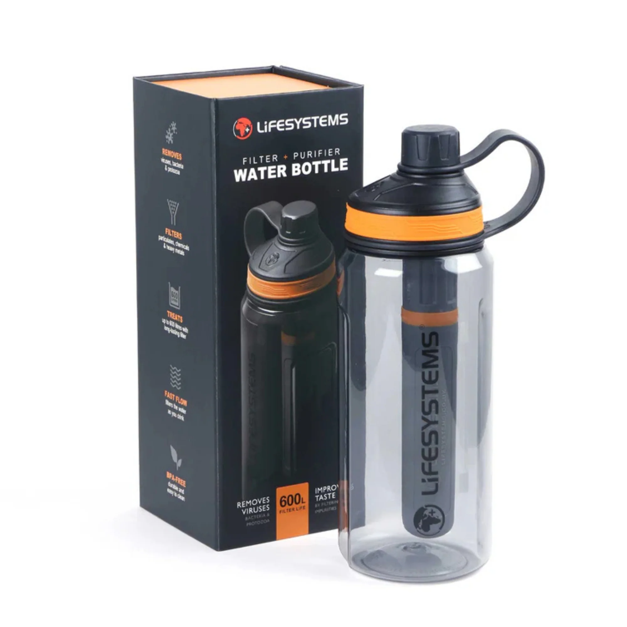 Lifesystems Water Filter & Purifier Bottle (1L)(Grey) - Image 7