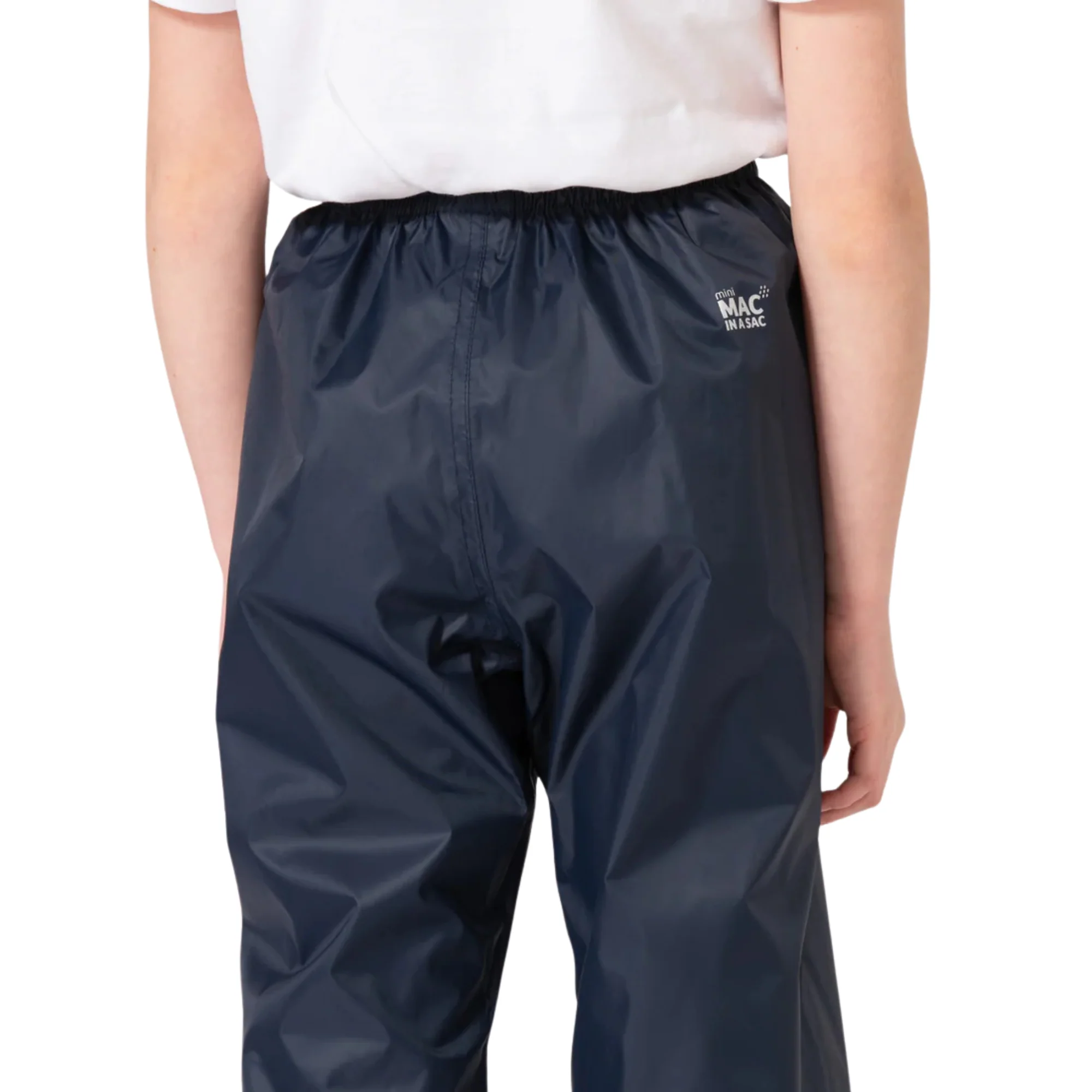 Mac In A Sac Kids Origin 2 Waterproof Over-Trousers (Navy)(Ages 2-13) - Image 3