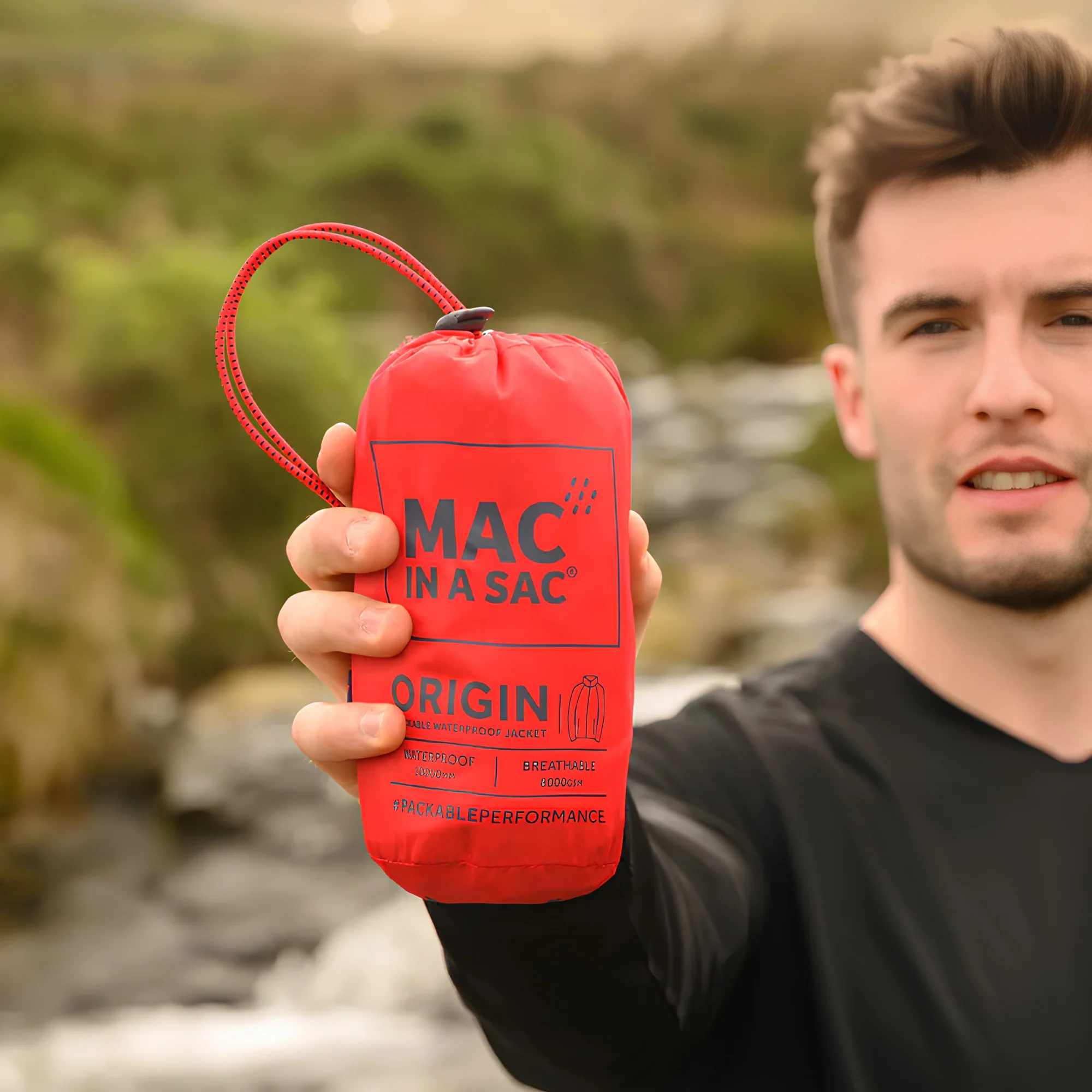 Mac In A Sac Unisex Origin 2 Waterproof Jacket (Red) - Image 16
