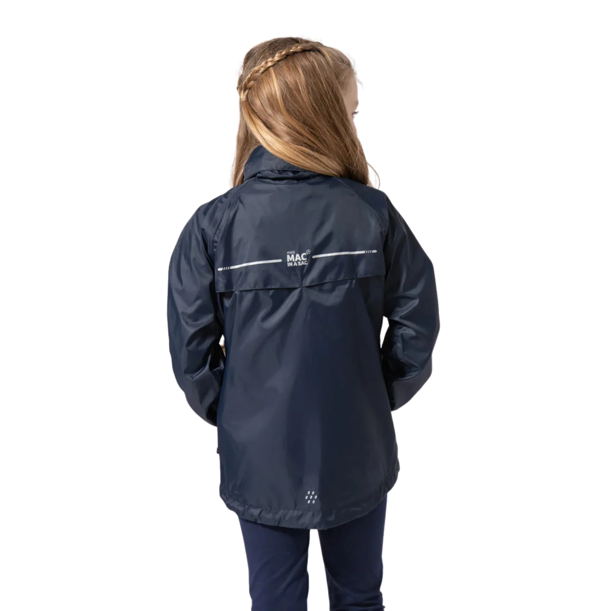 Mac In A Sac Kids Origin 2 Waterproof Jacket (Navy)(Ages 2-13) - Image 4