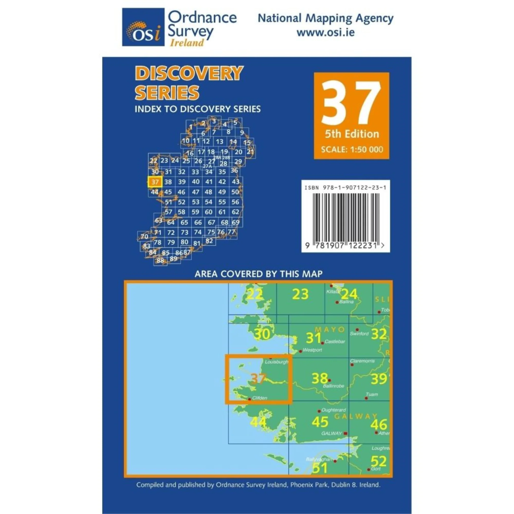 OSI Discovery Laminated Waterproof Map 37 (Part of Galway & Mayo)(1:50,000) - Image 2