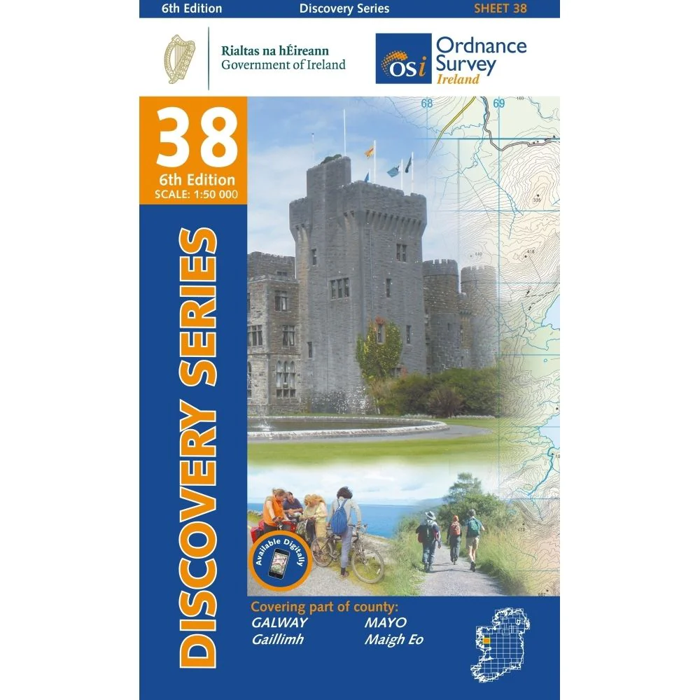 OSI Discovery Laminated Waterproof Map 38 (Part of Mayo & Galway)(1:50,000)