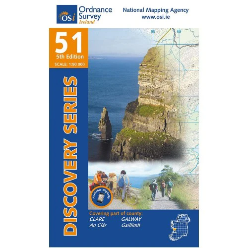 OSI Discovery Laminated Waterproof Map 51 (Part of Clare and Galway)(1:50,000)