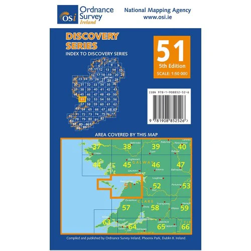 OSI Discovery Laminated Waterproof Map 51 (Part of Clare and Galway)(1:50,000) - Image 2