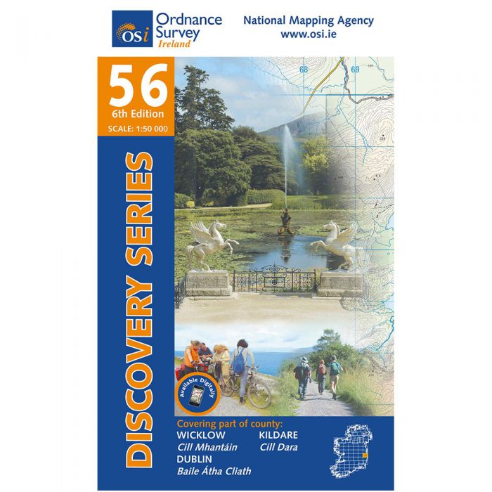 OSI Discovery Laminated Waterproof Map 56 (Part of Dublin, Kildare & Wicklow)(1:50,000)