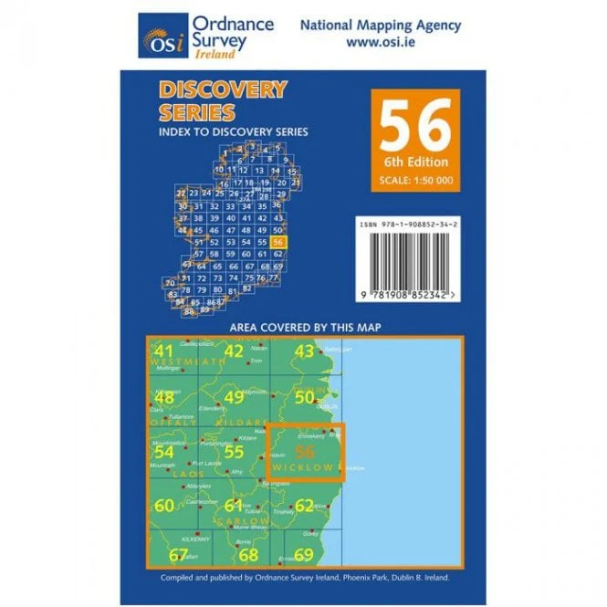 OSI Discovery Laminated Waterproof Map 56 (Part of Dublin, Kildare & Wicklow)(1:50,000) - Image 2