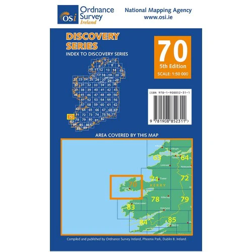 OSI Discovery Laminated Waterproof Map 70 (Part of Kerry)(1:50,000) - Image 2