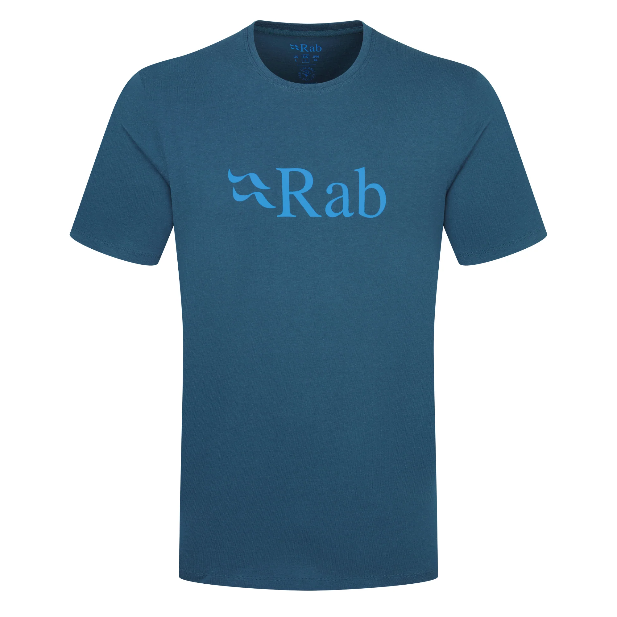 Rab Men's Stance Logo Organic Cotton Short Sleeve Tee (Tempest Blue)