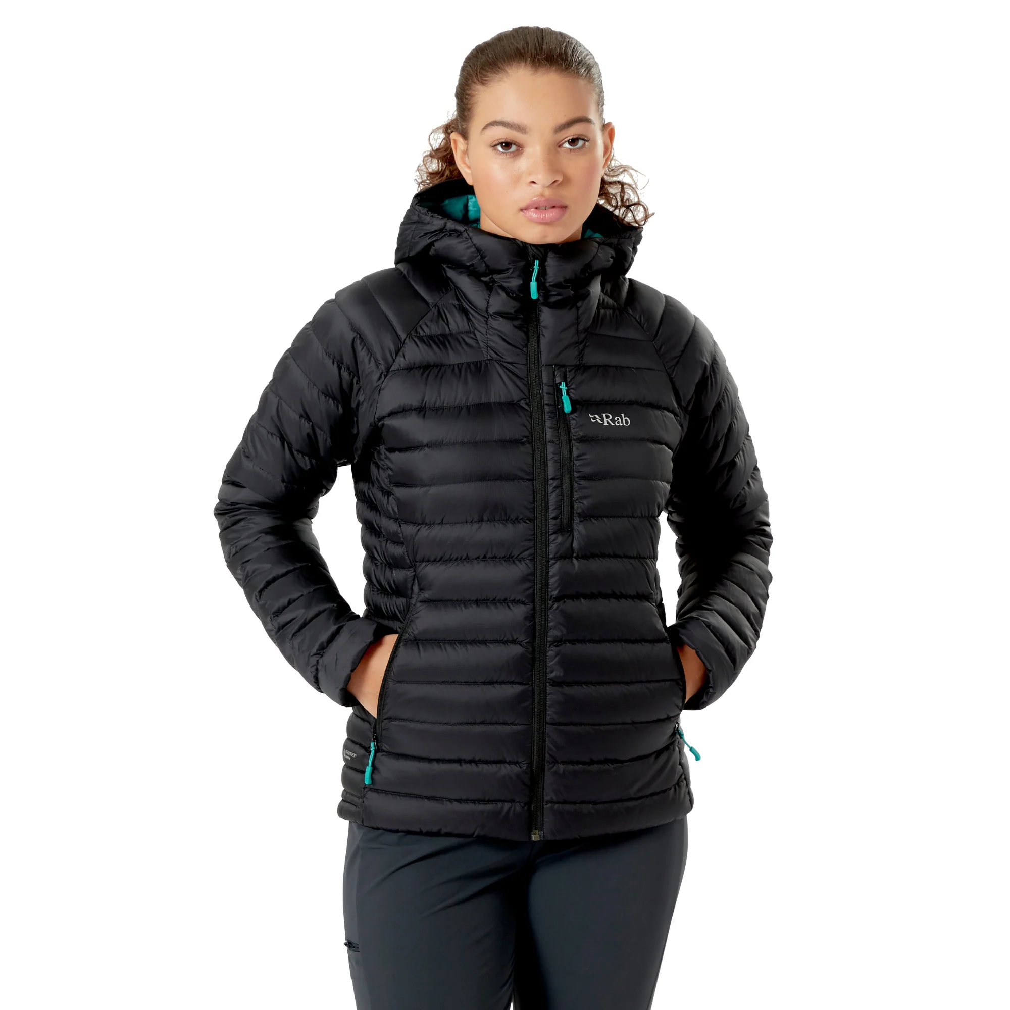 Rab Women's Microlight Alpine Hooded Down Insulated Jacket (Black)