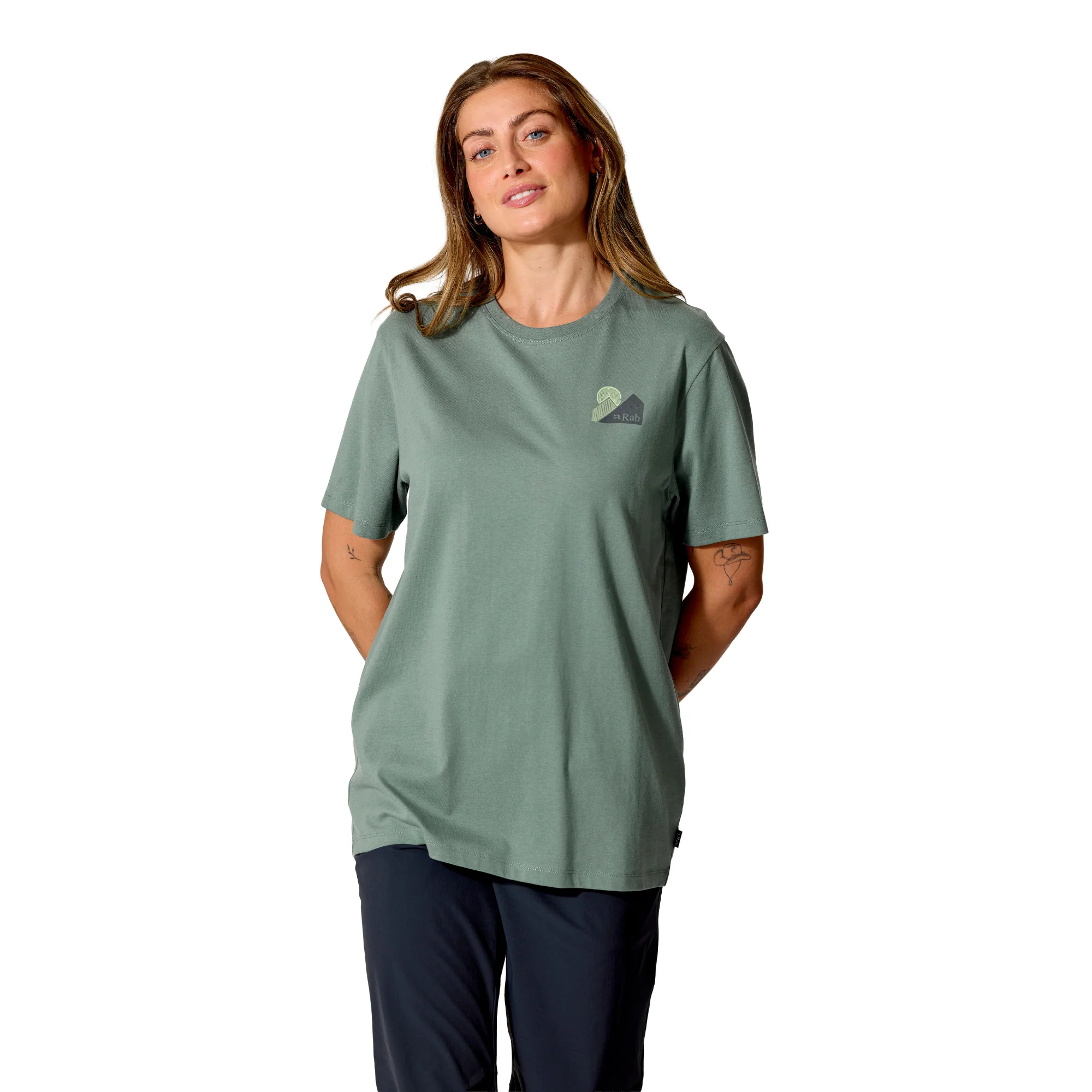Rab Women's Stance Vista Organic Cotton Short Sleeve Tee (Sage) - Image 4