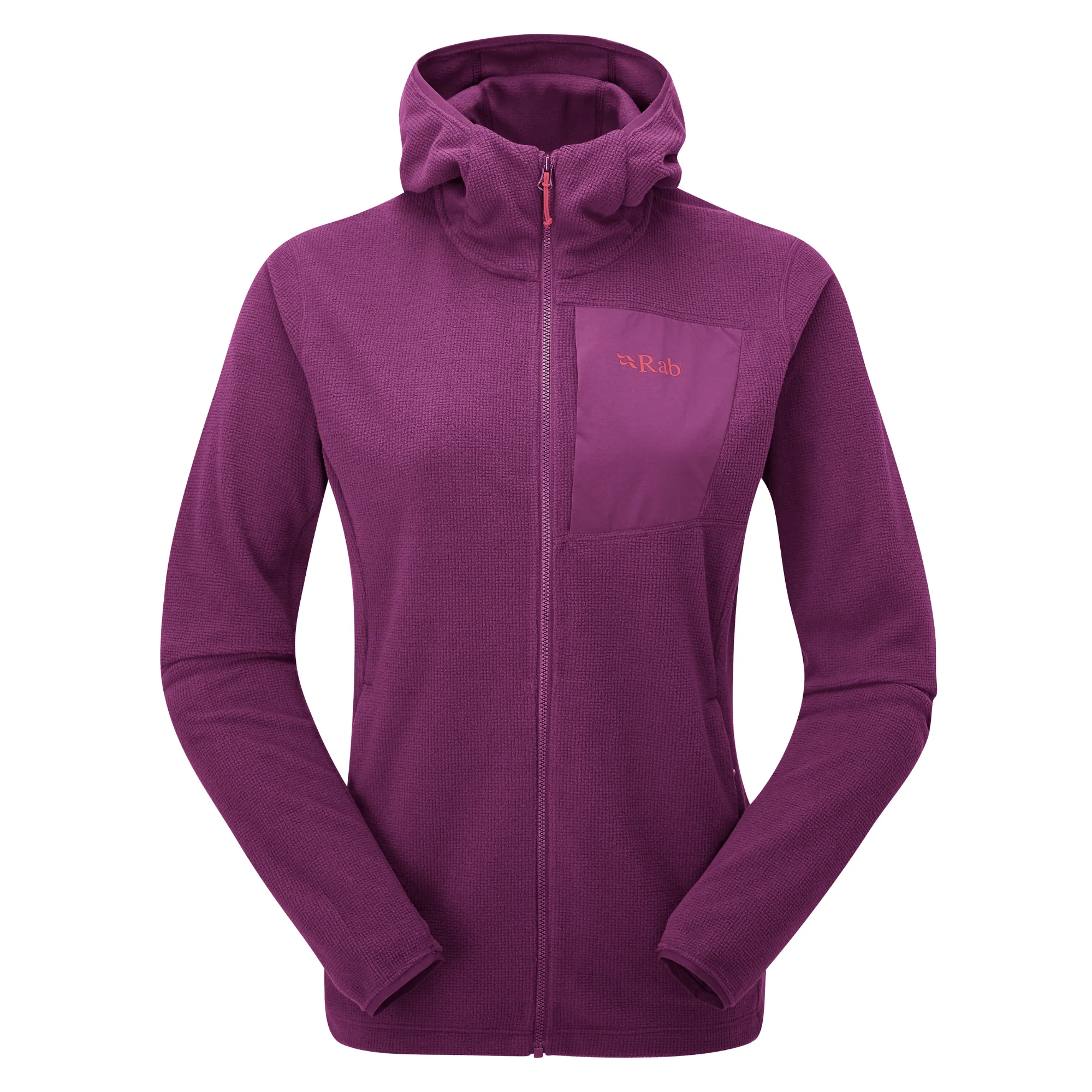 Rab Women's Tecton Hooded Full Zip Fleece (Plum)