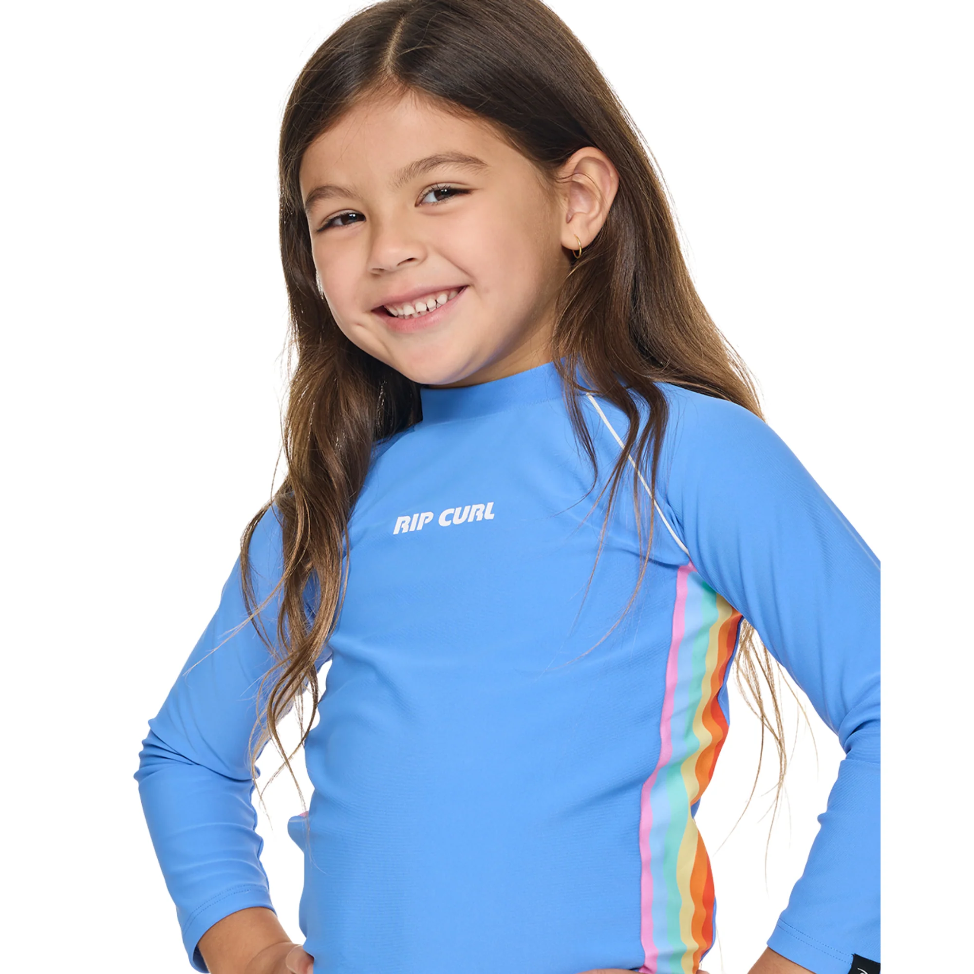 Rip Curl Kids Sunshine Revival UPF50 Long Sleeve Rash Vest (Cornflower Blue)(Ages 1-8) - Image 3