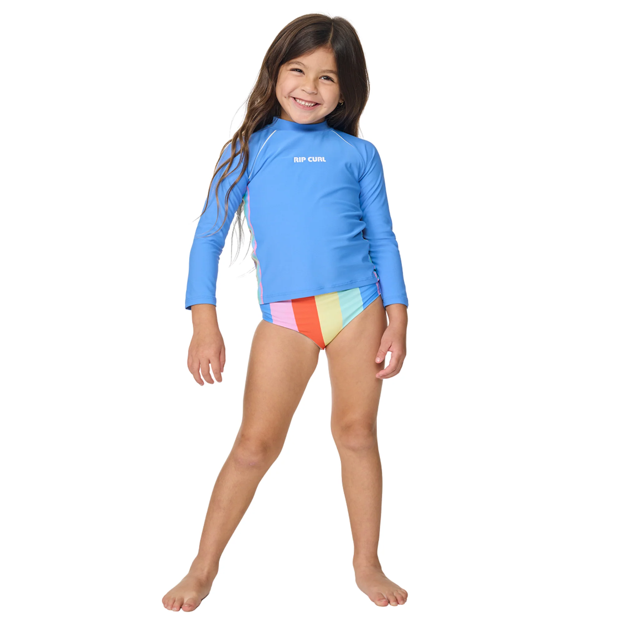 Rip Curl Kids Sunshine Revival UPF50 Long Sleeve Rash Vest (Cornflower Blue)(Ages 1-8) - Image 4